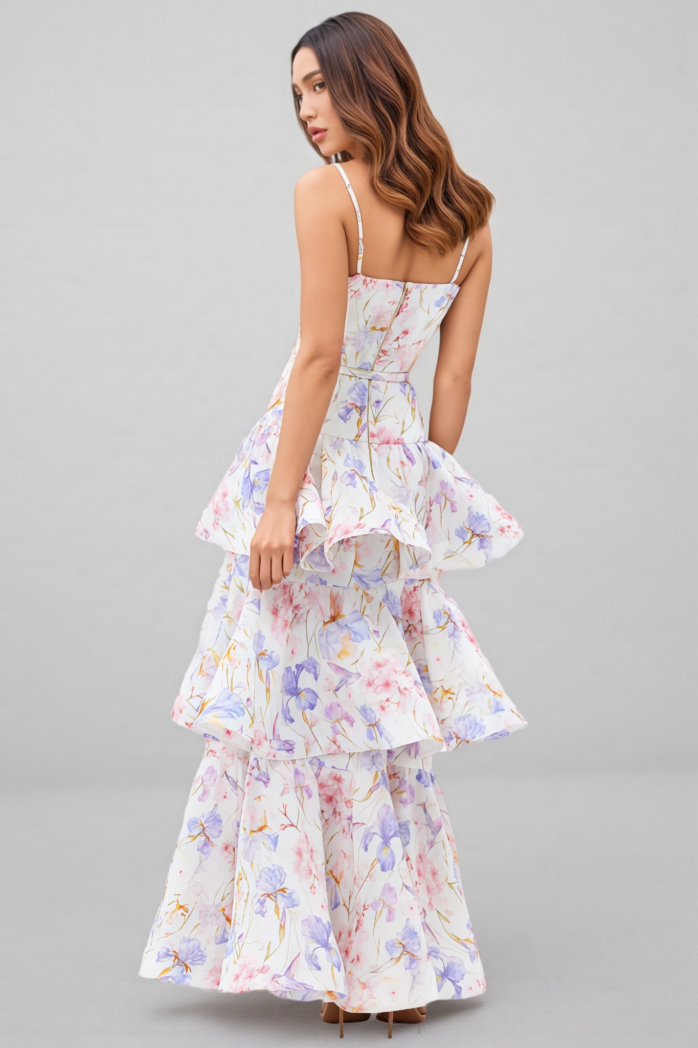 Mirkrt Strapless Floral Maxi Dress