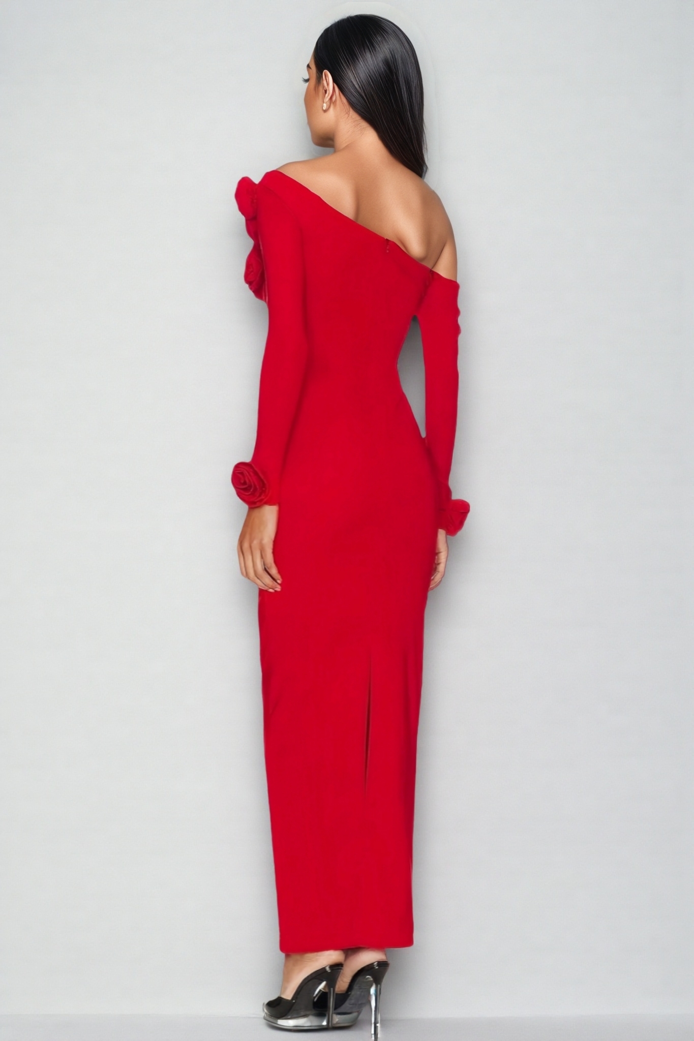 Isla 3D Floral Pleated Maxi Dress