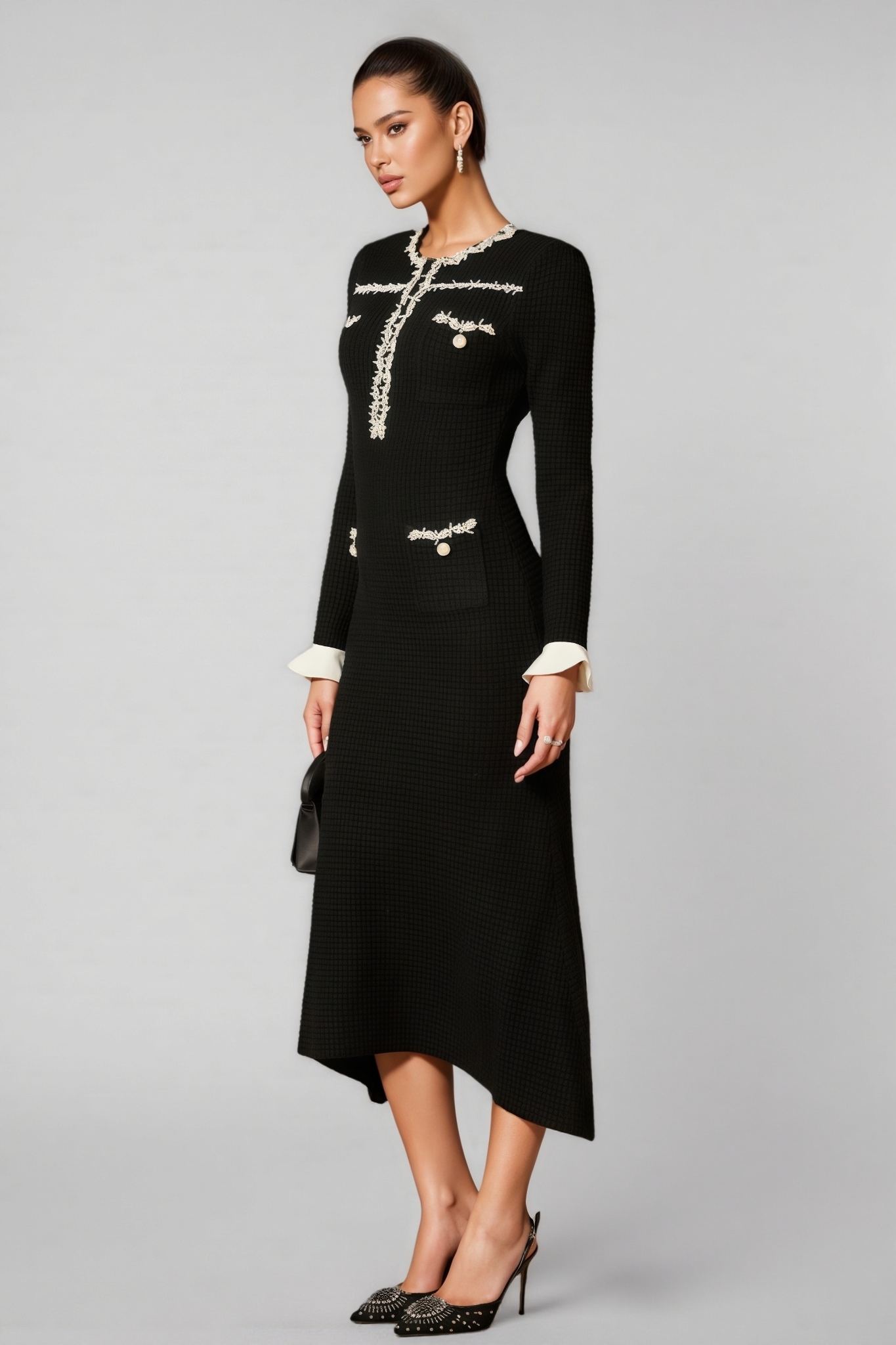 Eero Pearl-Embroidered Midi Dress