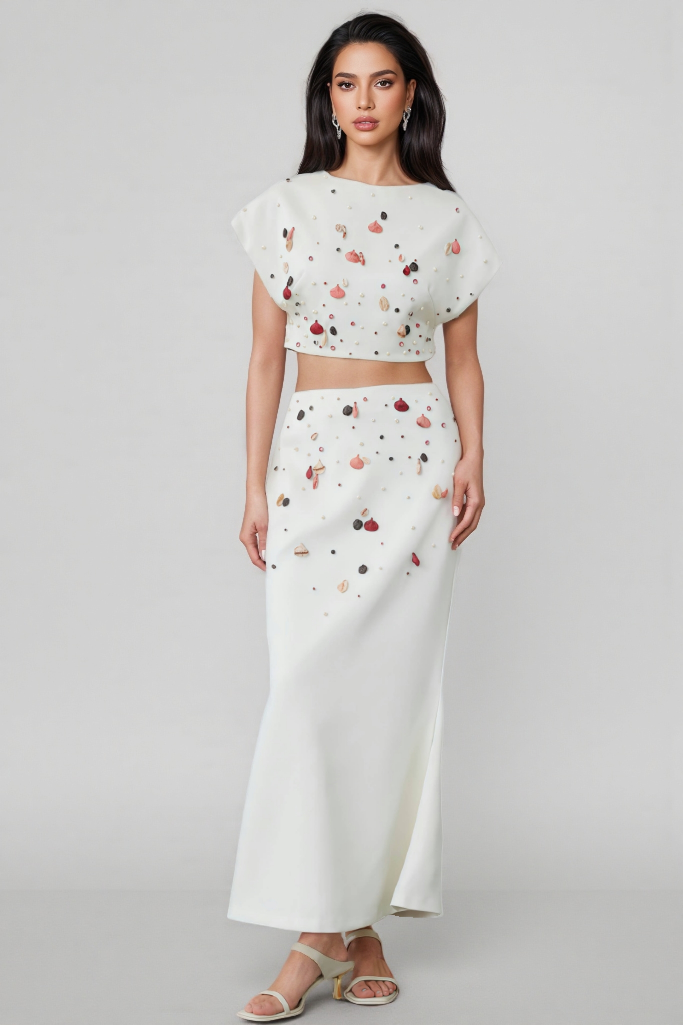 Gavrin Shell Diamond Top Midi Dress Set