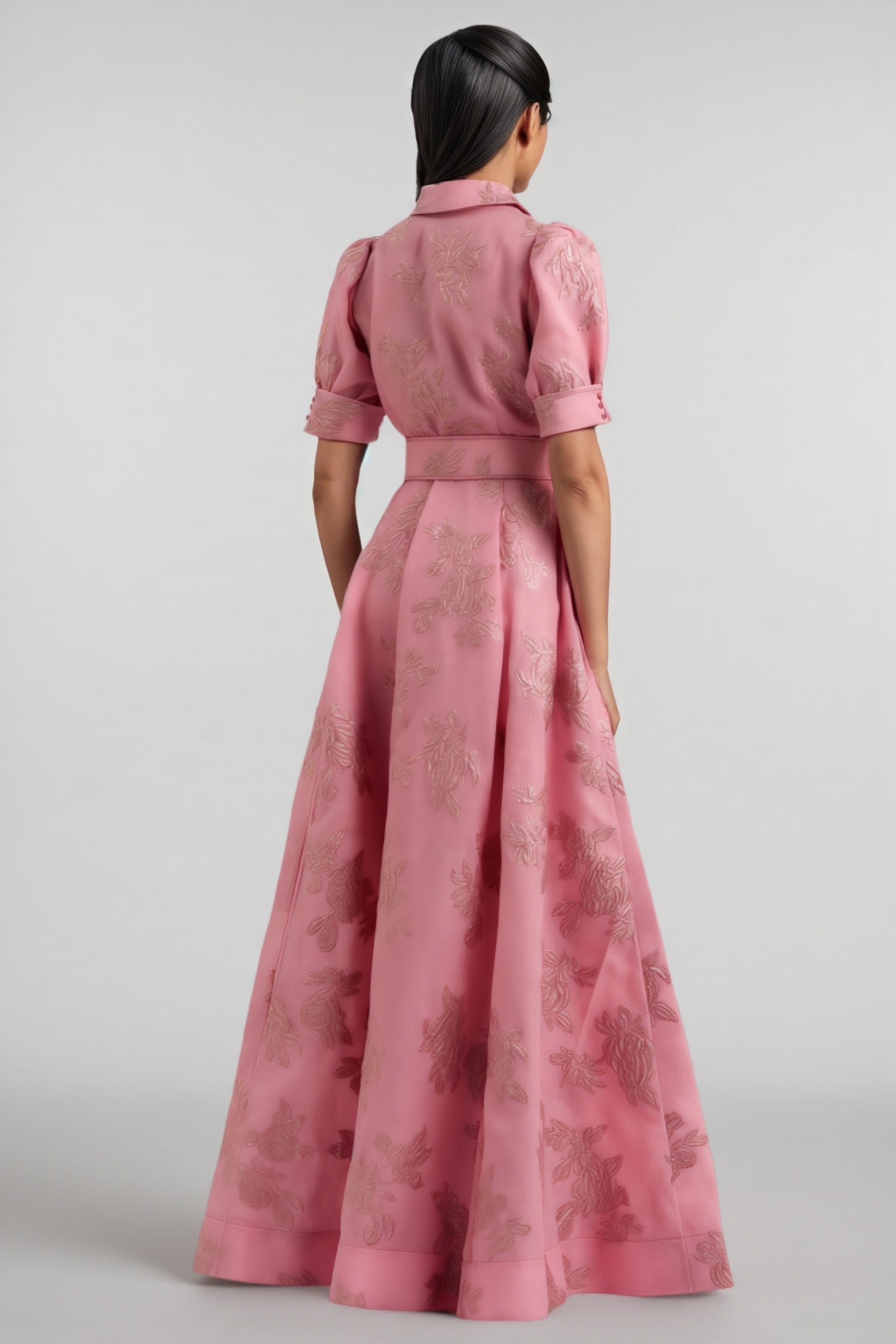 Halia Printed Belted Maxi Dress