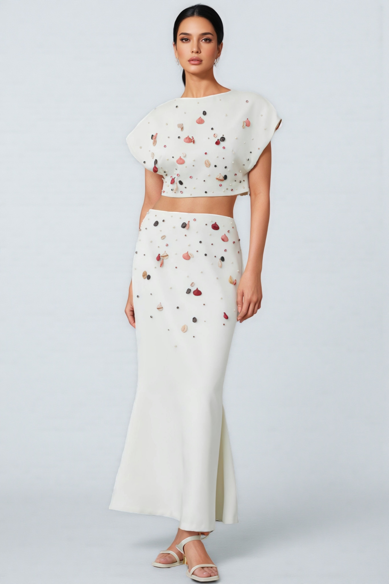 Gavrin Shell Diamond Top Midi Dress Set