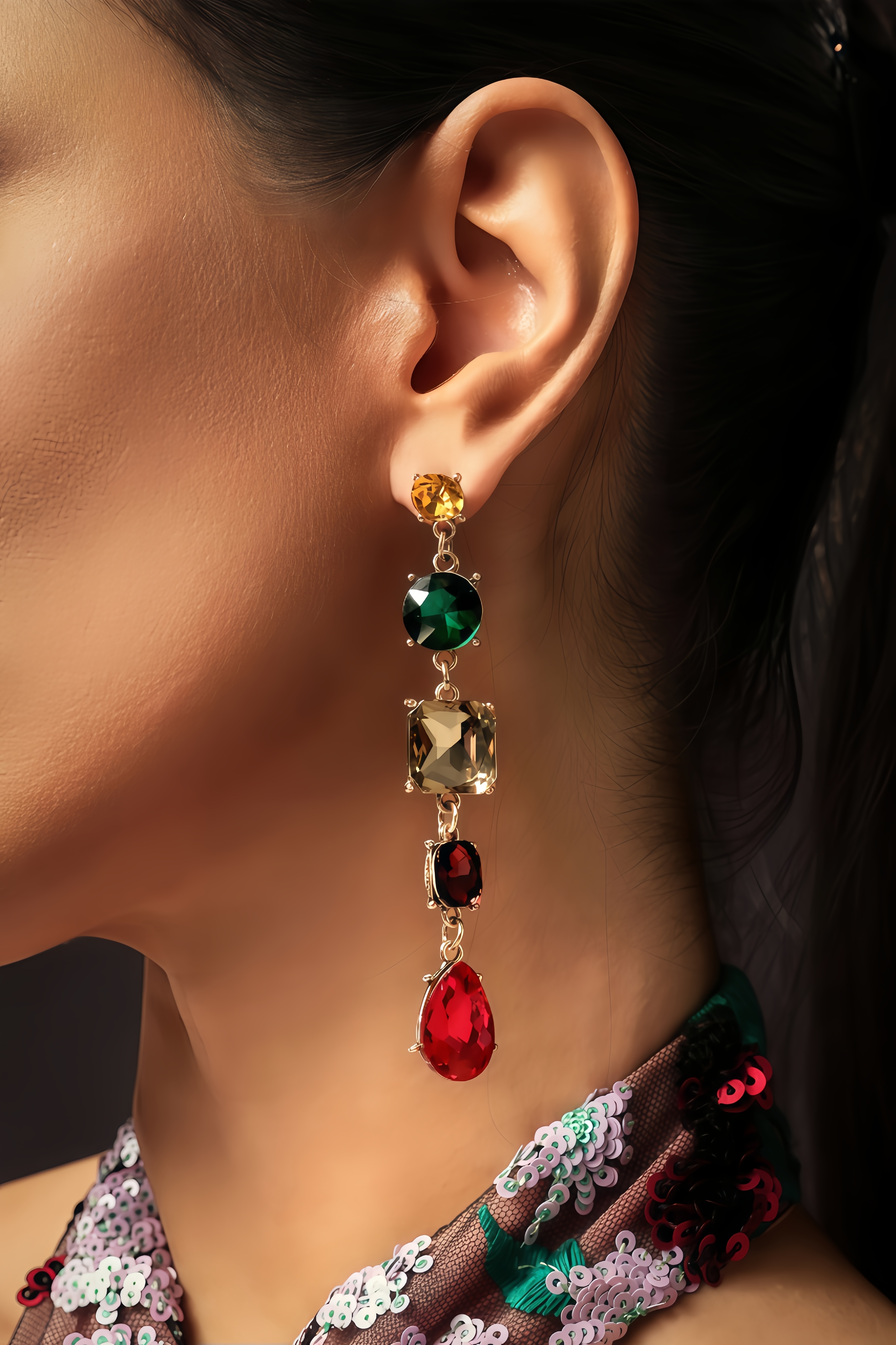 Mireliie Geometry Square Diamond Earrings