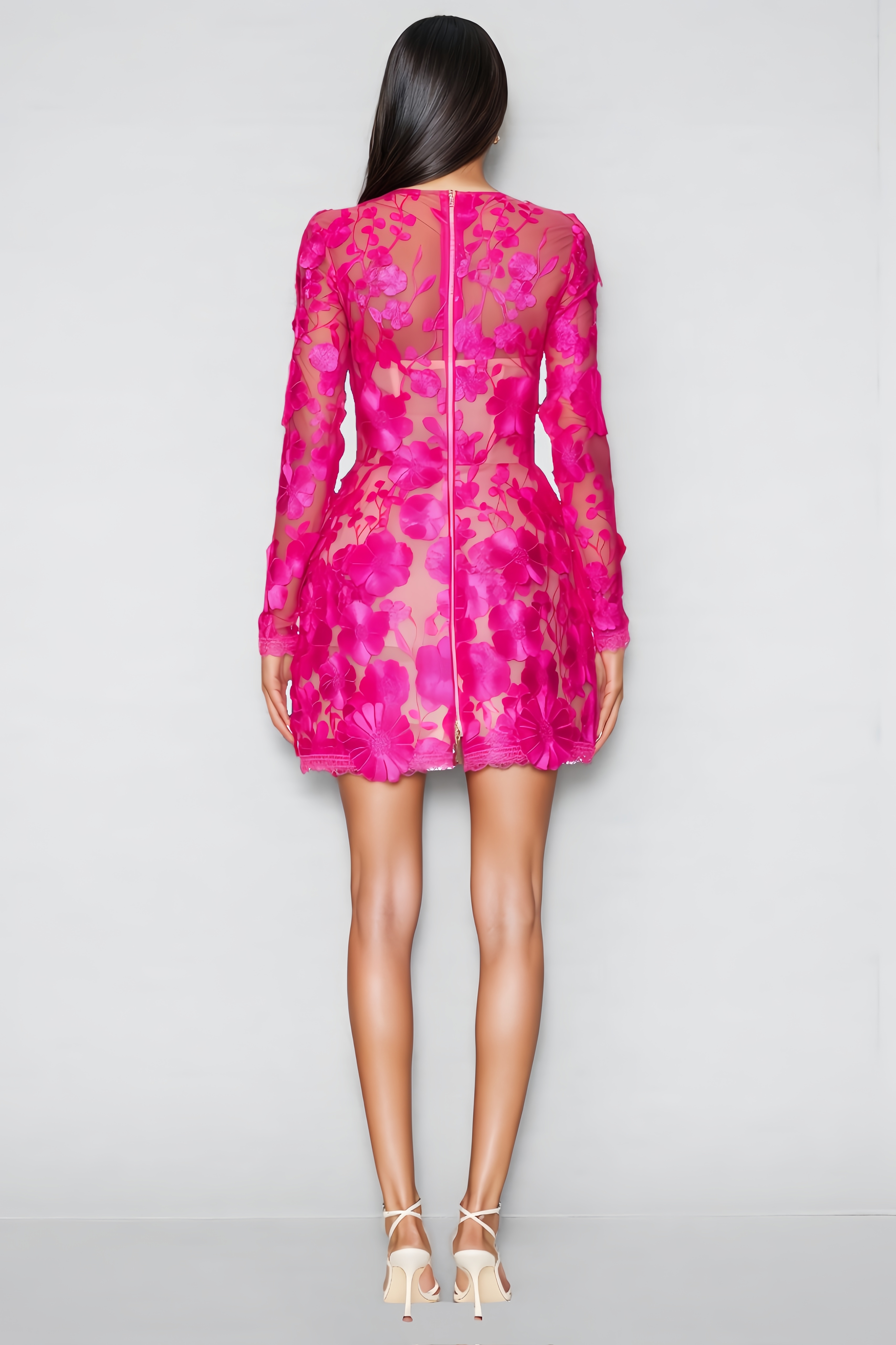 Fleur Floral Long-Sleeved Mini Dress