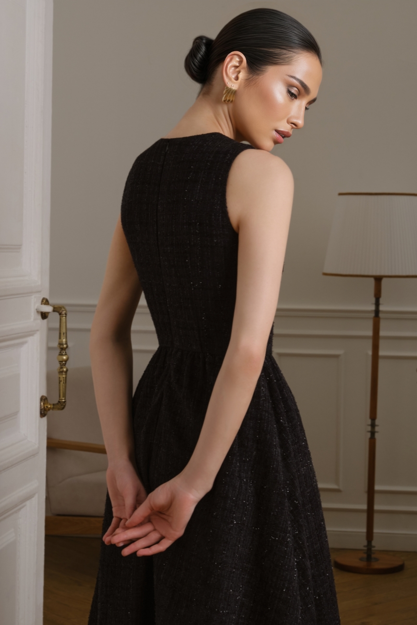 Jasod Black Small Fragrance Maxi Dress 