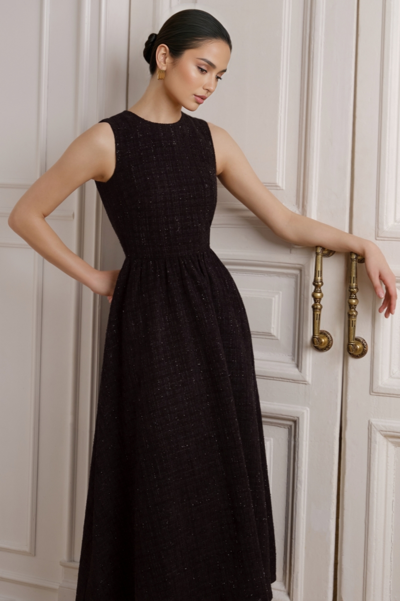 Jasod Black Small Fragrance Maxi Dress 