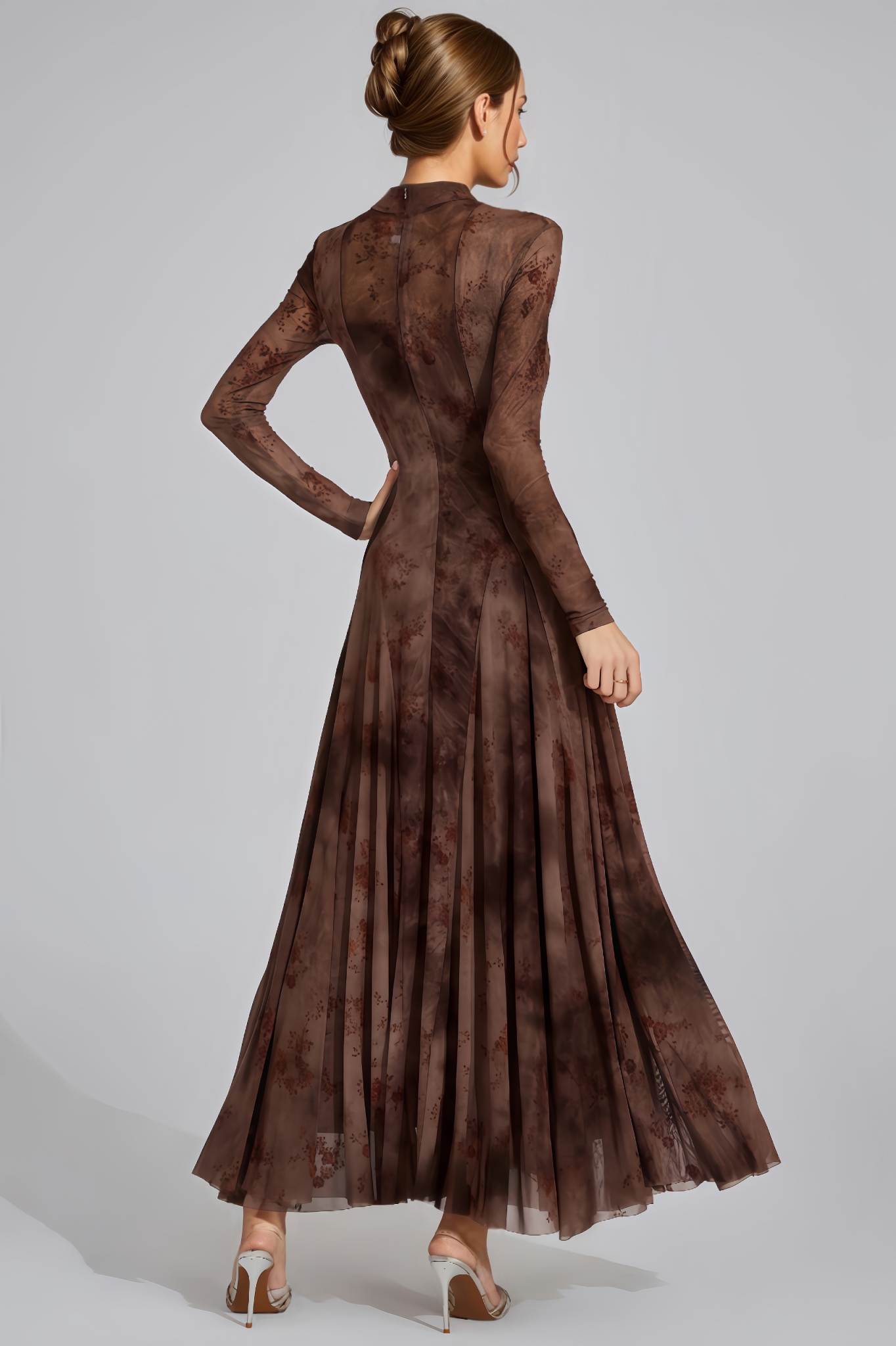 Helit Khaki Floral Growth Maxi Dress