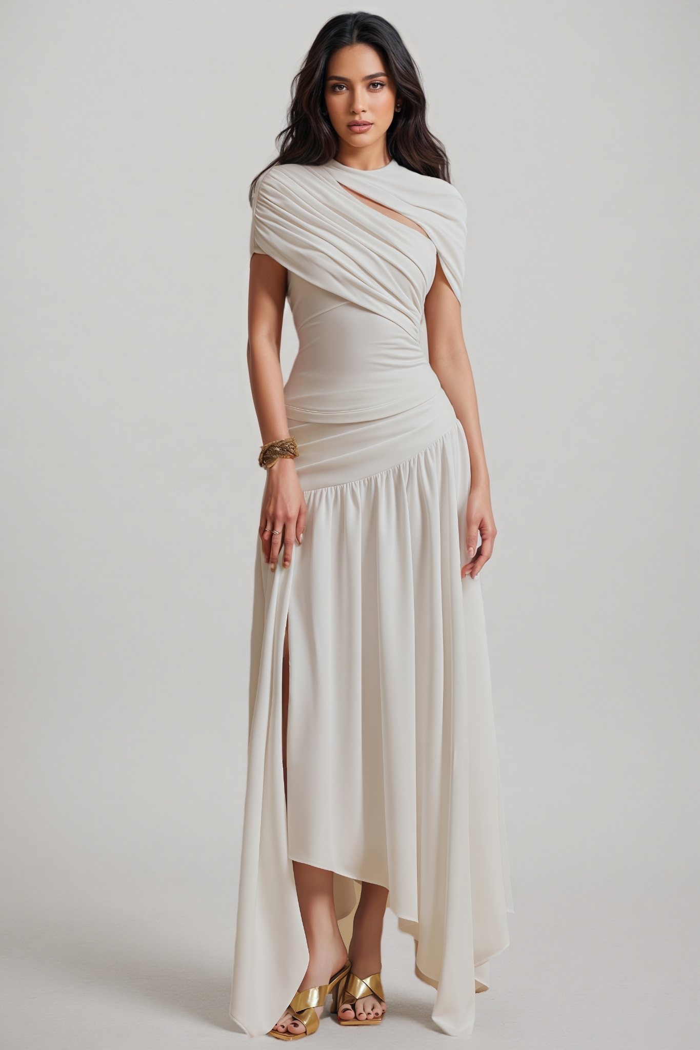 Kestyn Pleated Maxi Dress Two-Piece Set