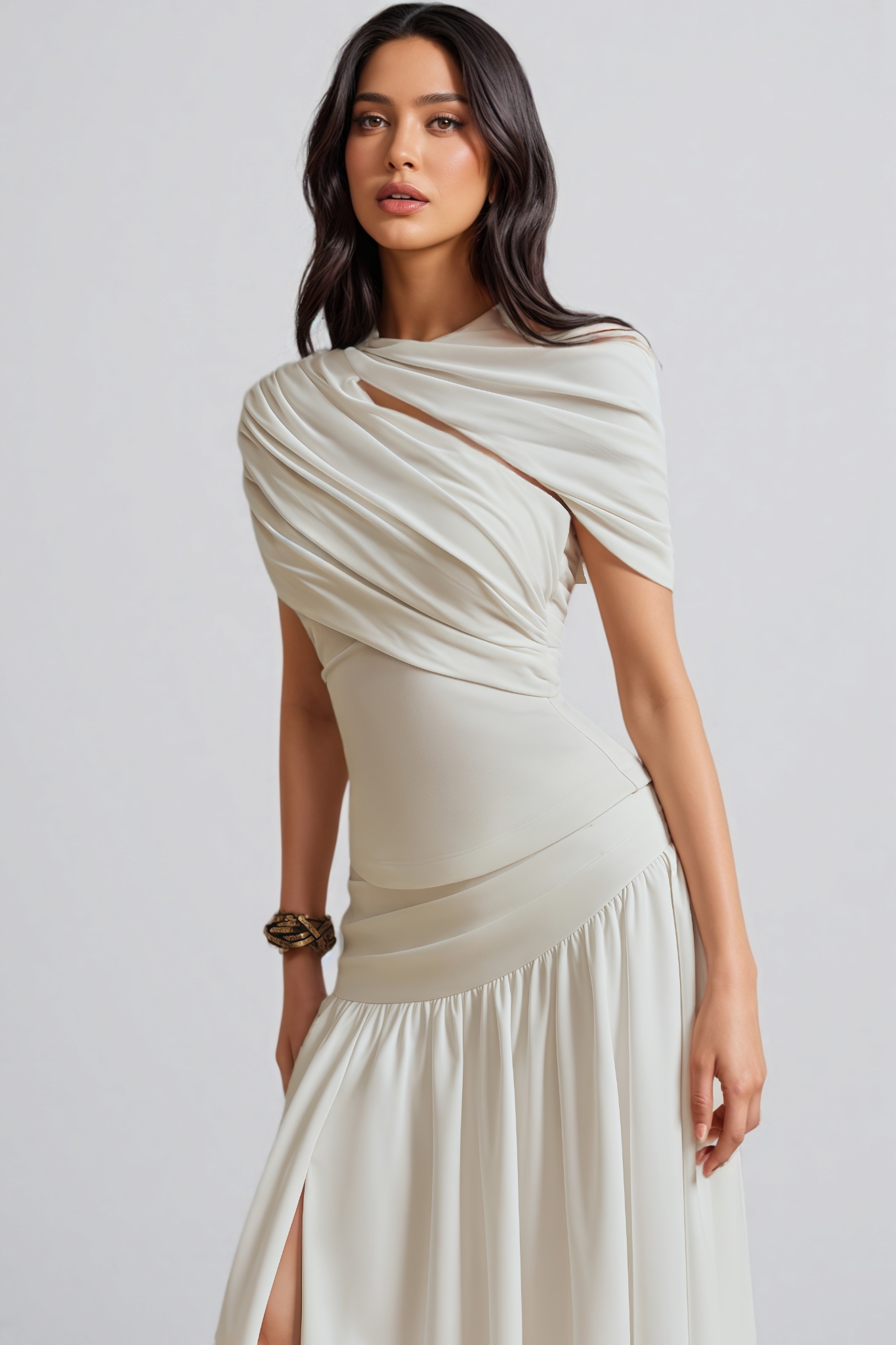 Kestyn Pleated Maxi Dress Two-Piece Set