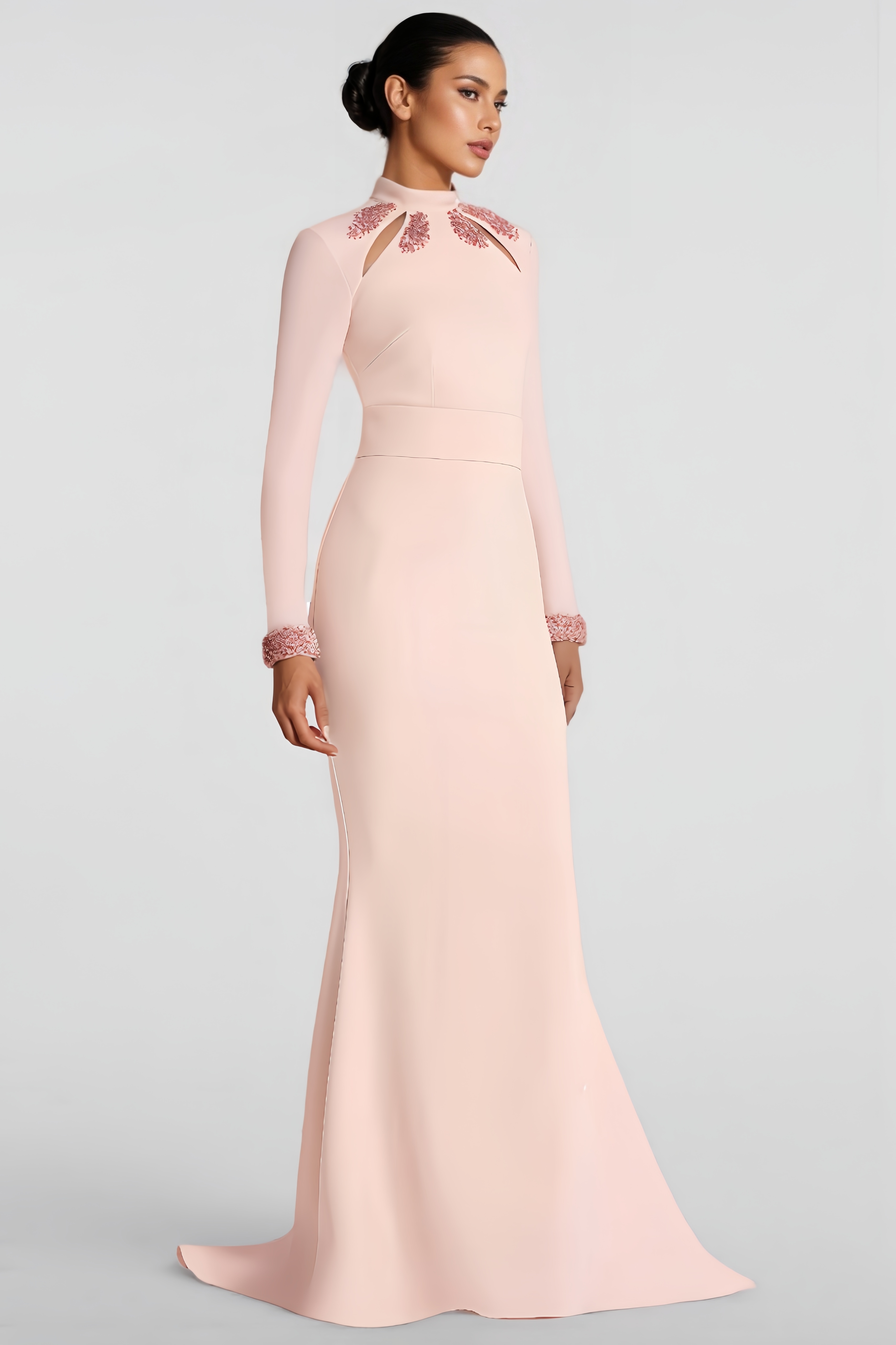 Dixie Leaf Embroidery Maxi Dress