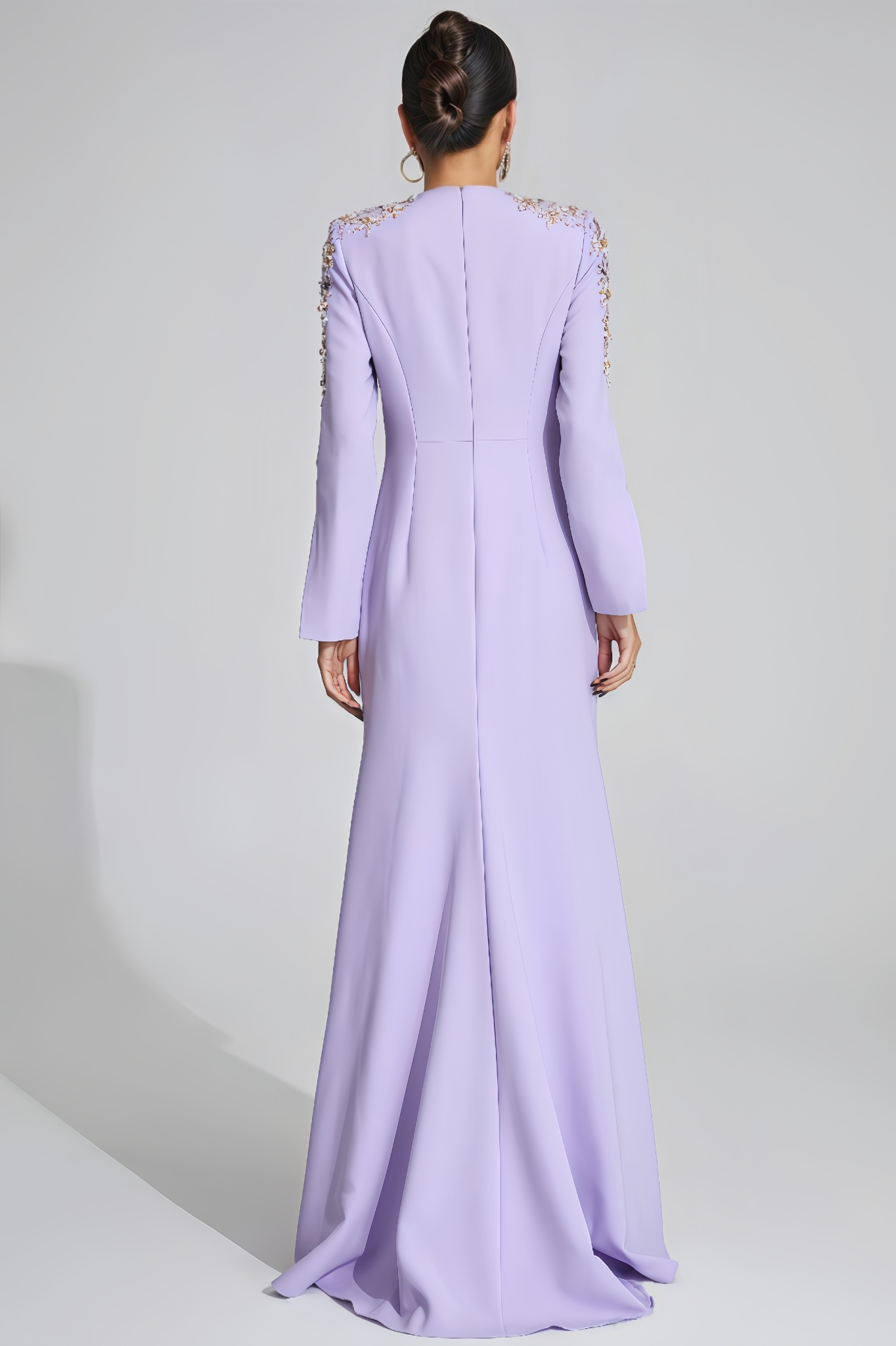 Kaci Purple Pearl Maxi Dress