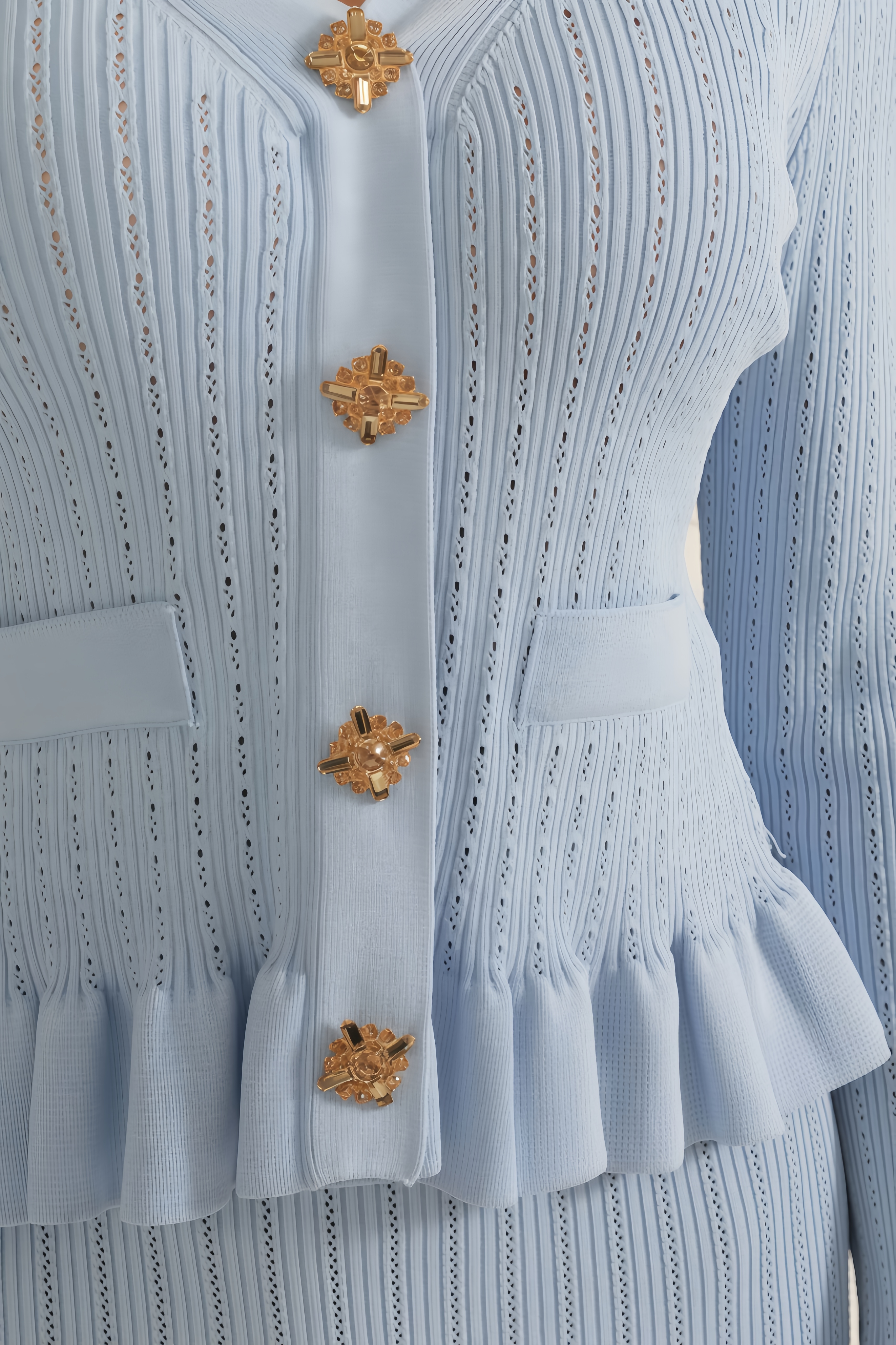 Miley Ruffled Jacket & Flared Skirt Knit Matching Set