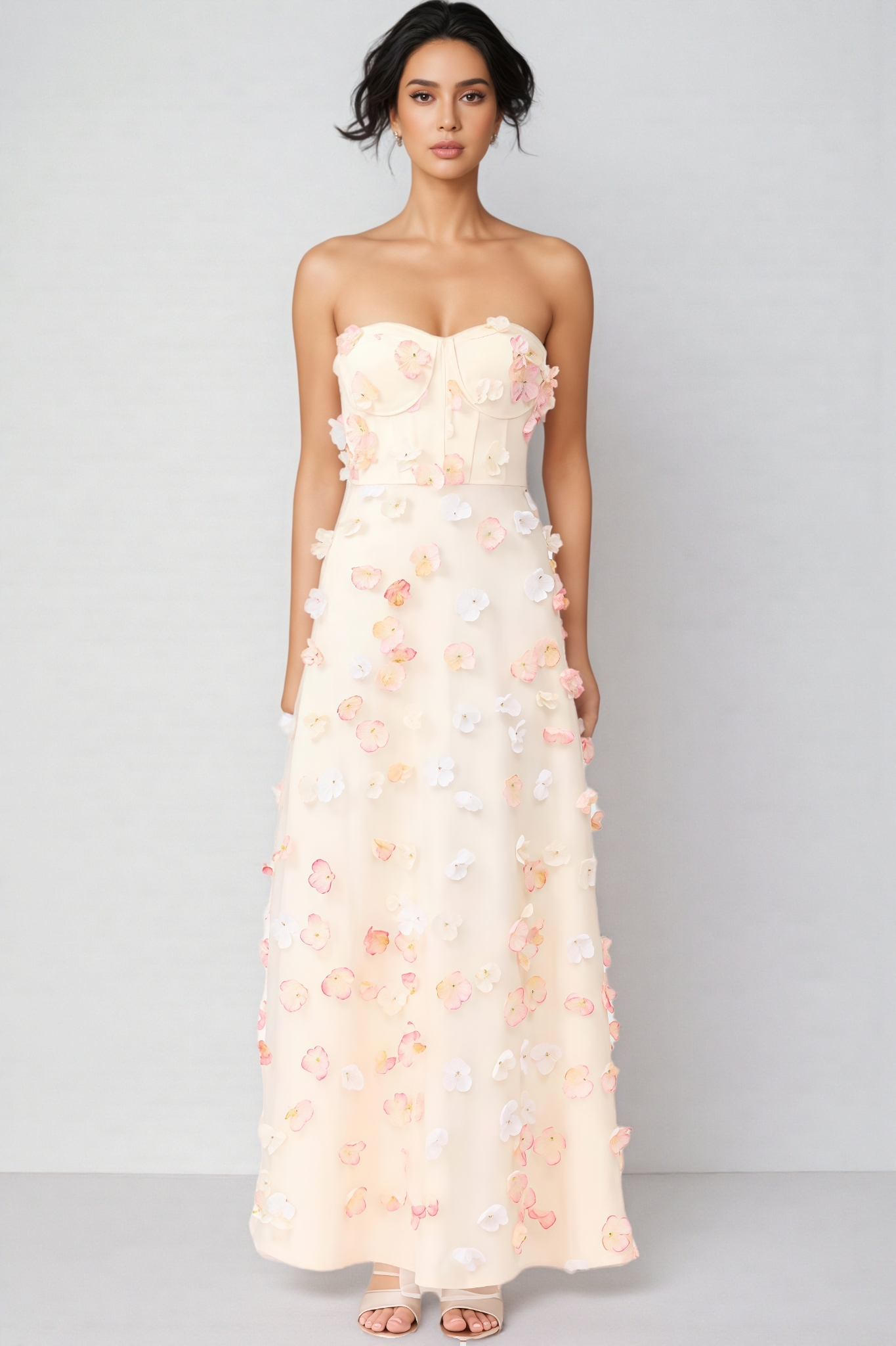 Tasha Yellow Strapless Maxi Dress