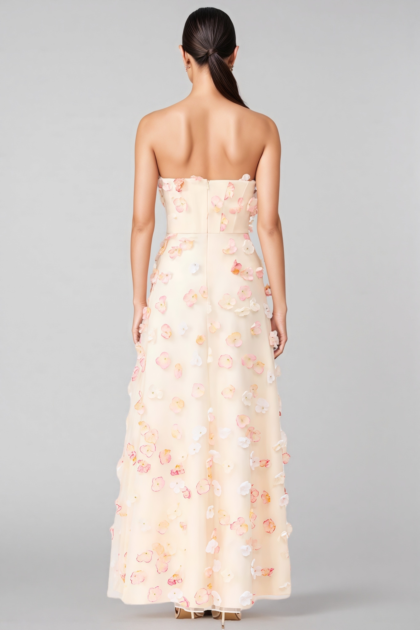 Tasha Yellow Strapless Maxi Dress