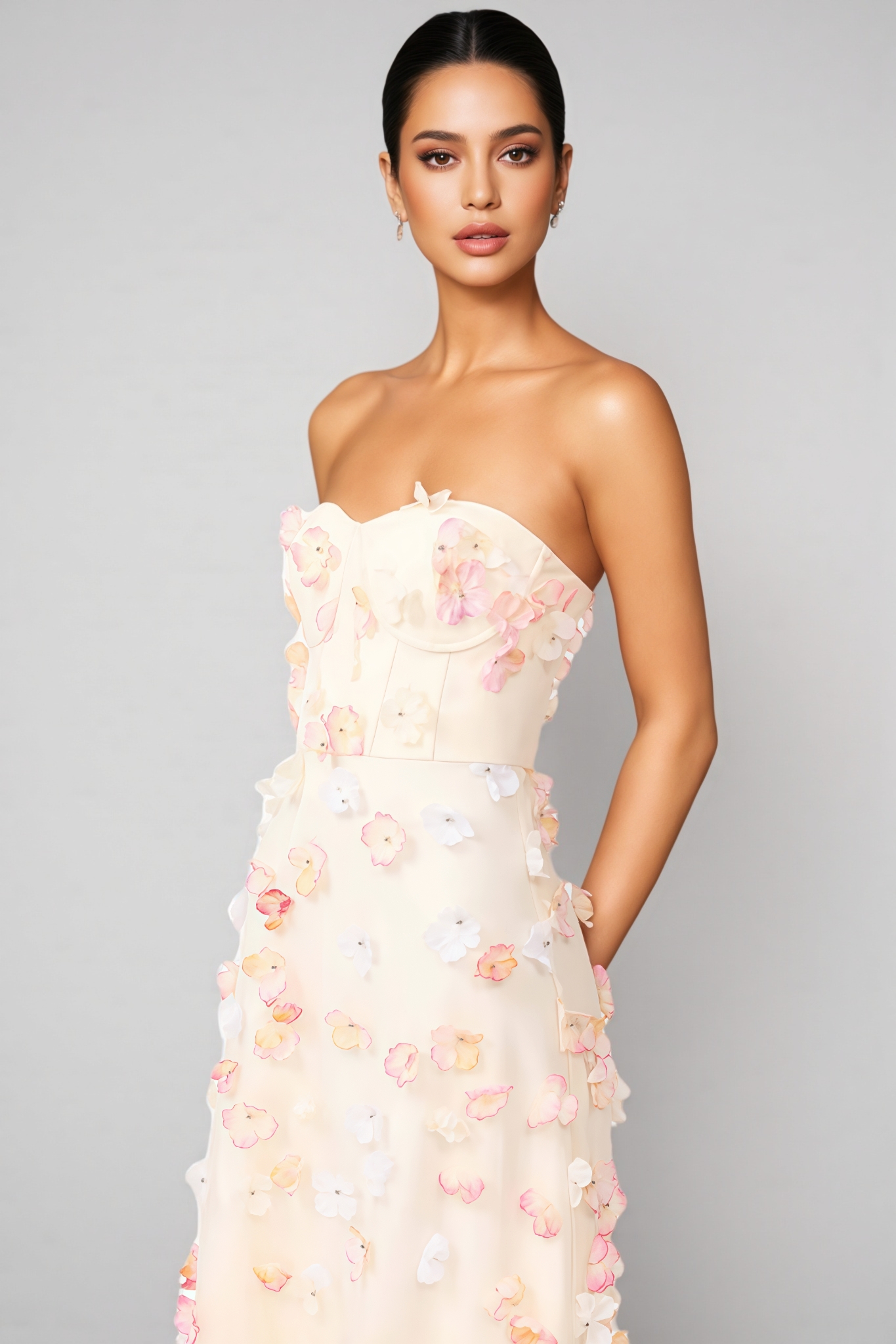 Tasha Yellow Strapless Maxi Dress