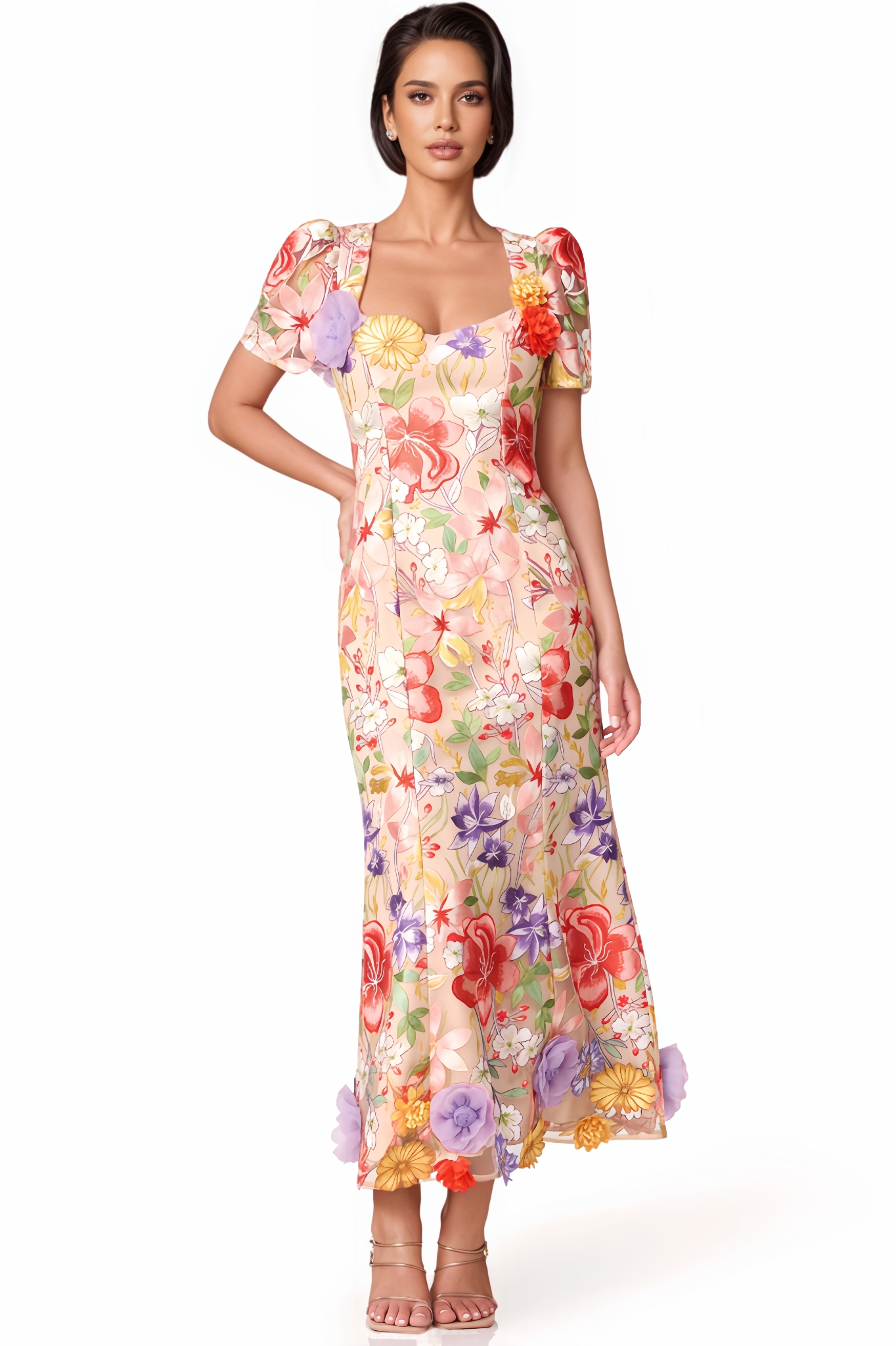Larkd Floral Embroidered Maxi Dress