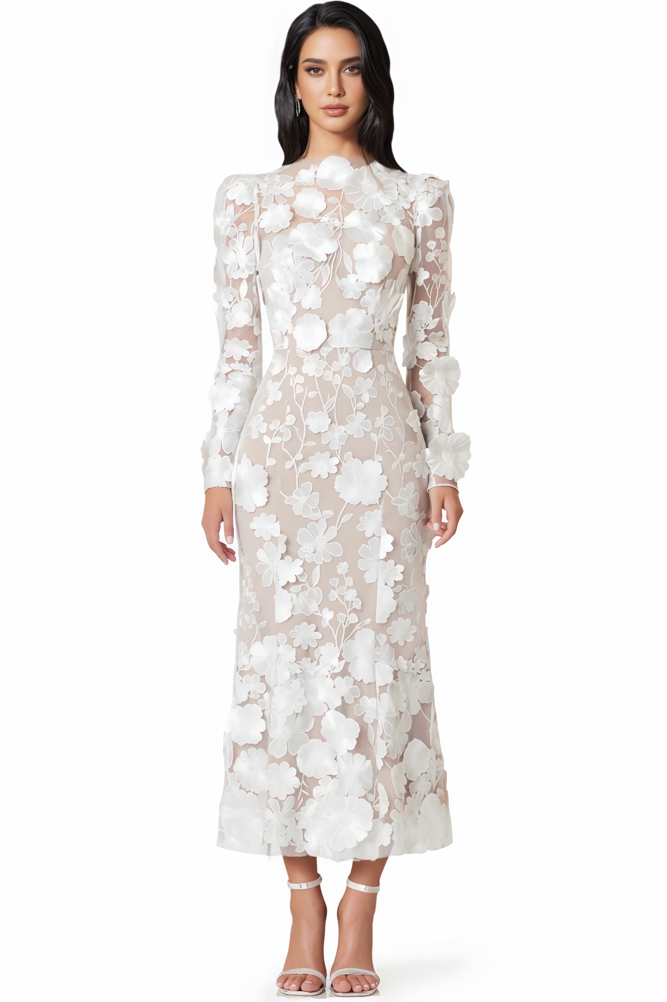 Tovah 3D Floral Midi Dress
