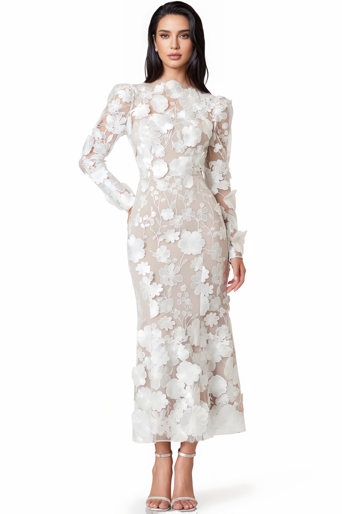 Tovah 3D Floral Midi Dress