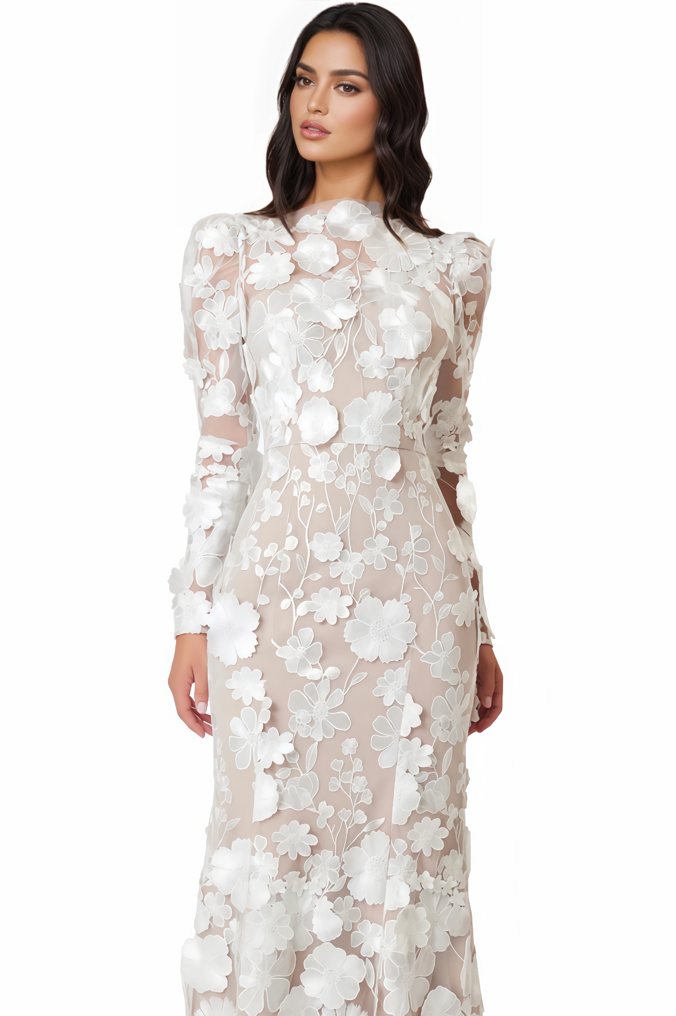 Tovah 3D Floral Midi Dress
