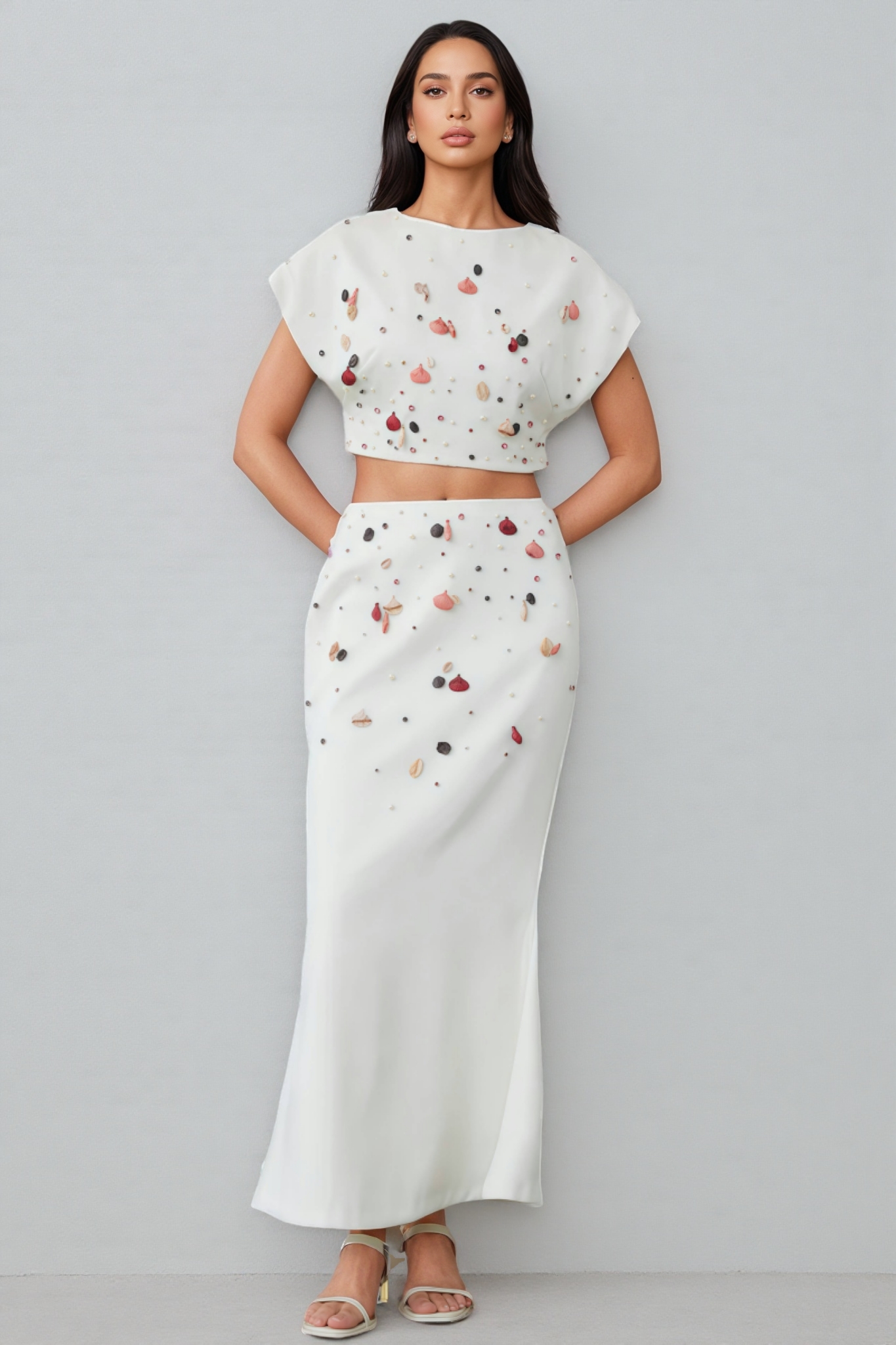 Gavrin Shell Diamond Top Midi Dress Set