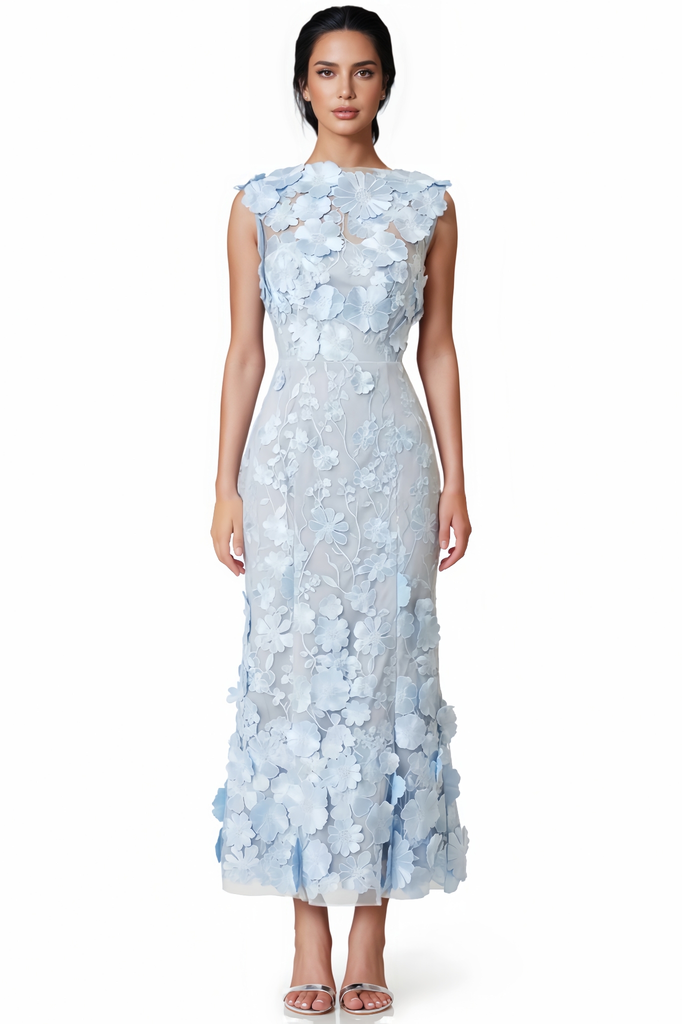 Lyeic 3D Floral Midi Dress