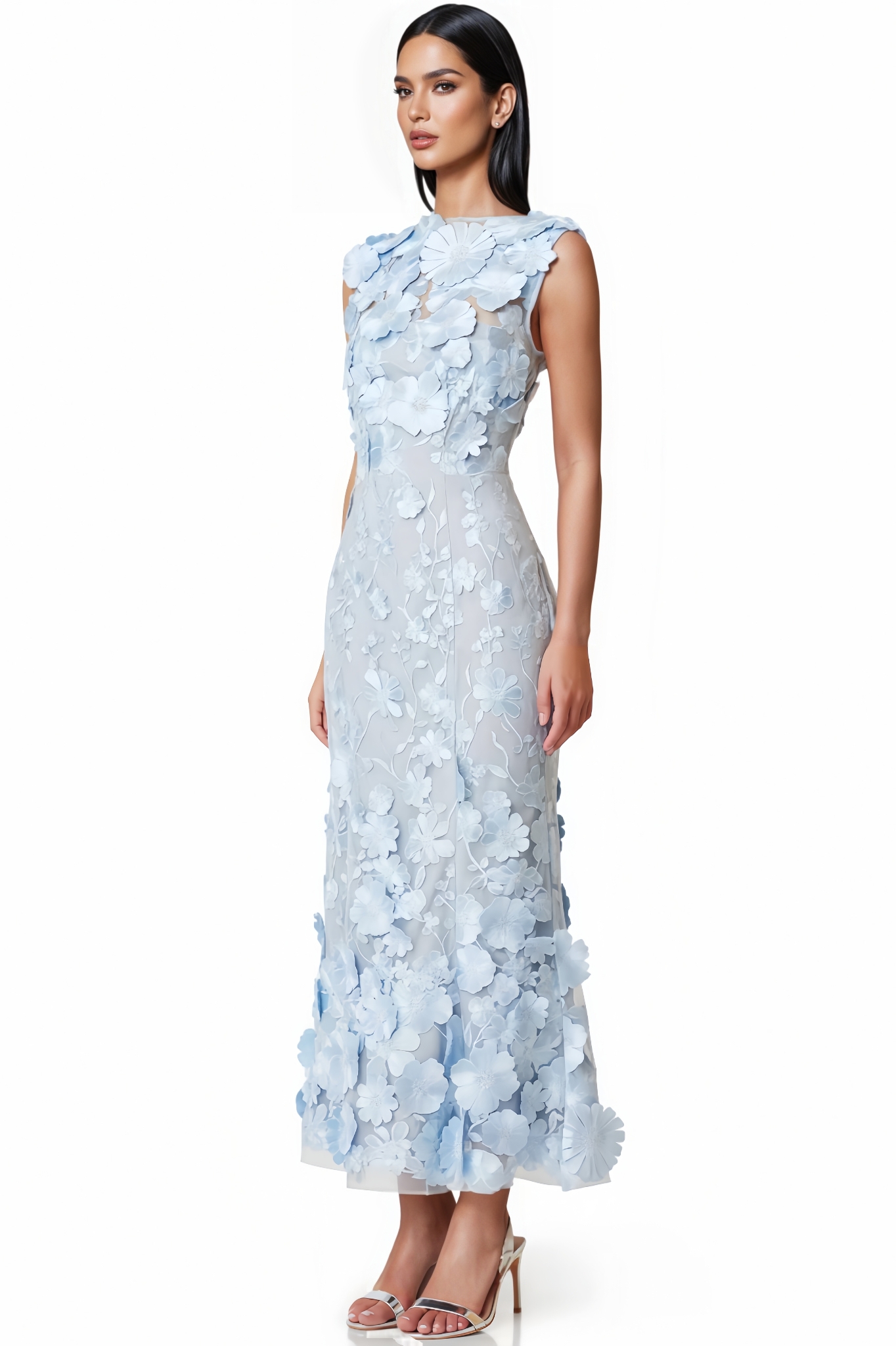 Lyeic 3D Floral Midi Dress