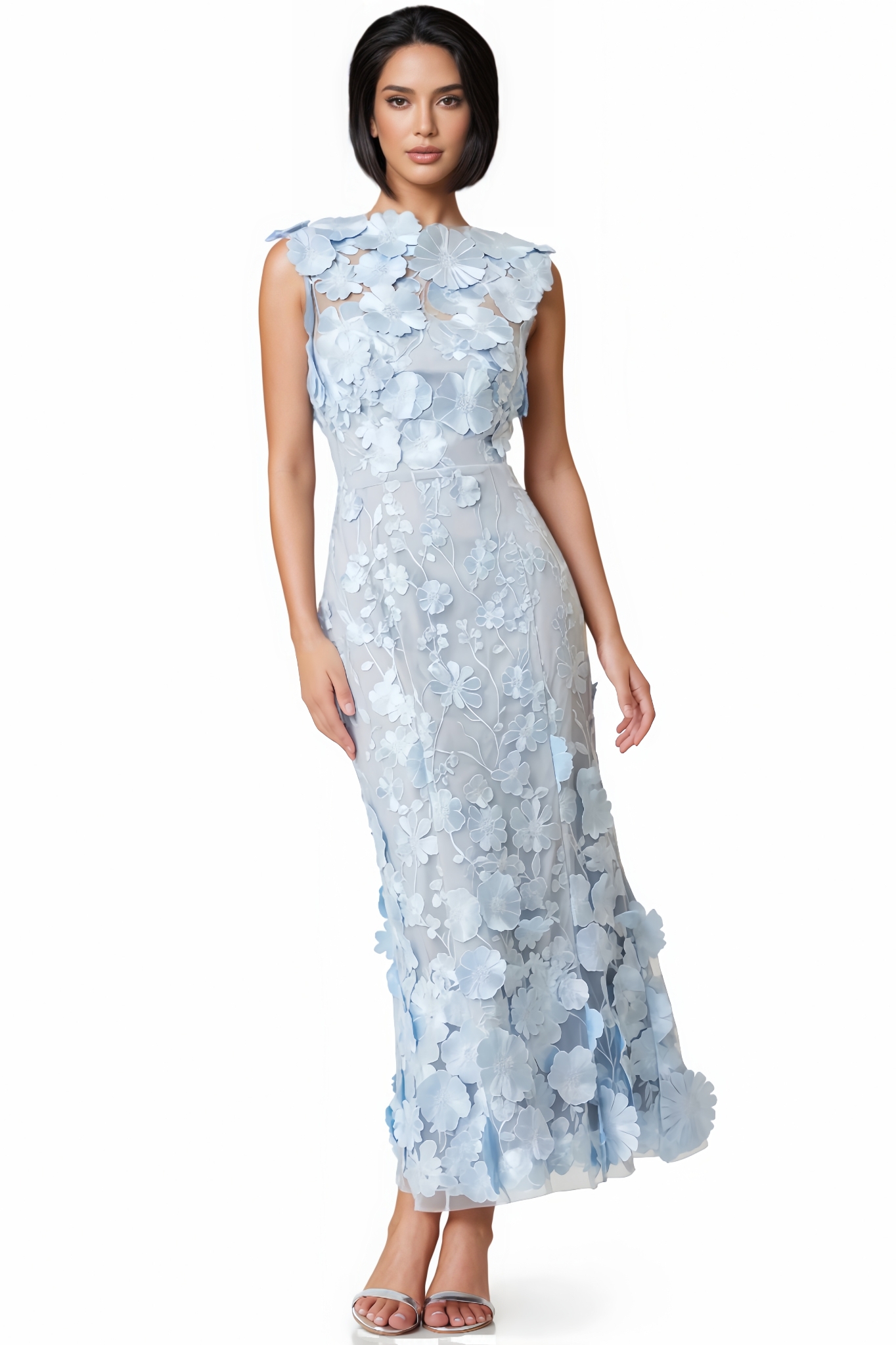 Lyeic 3D Floral Midi Dress