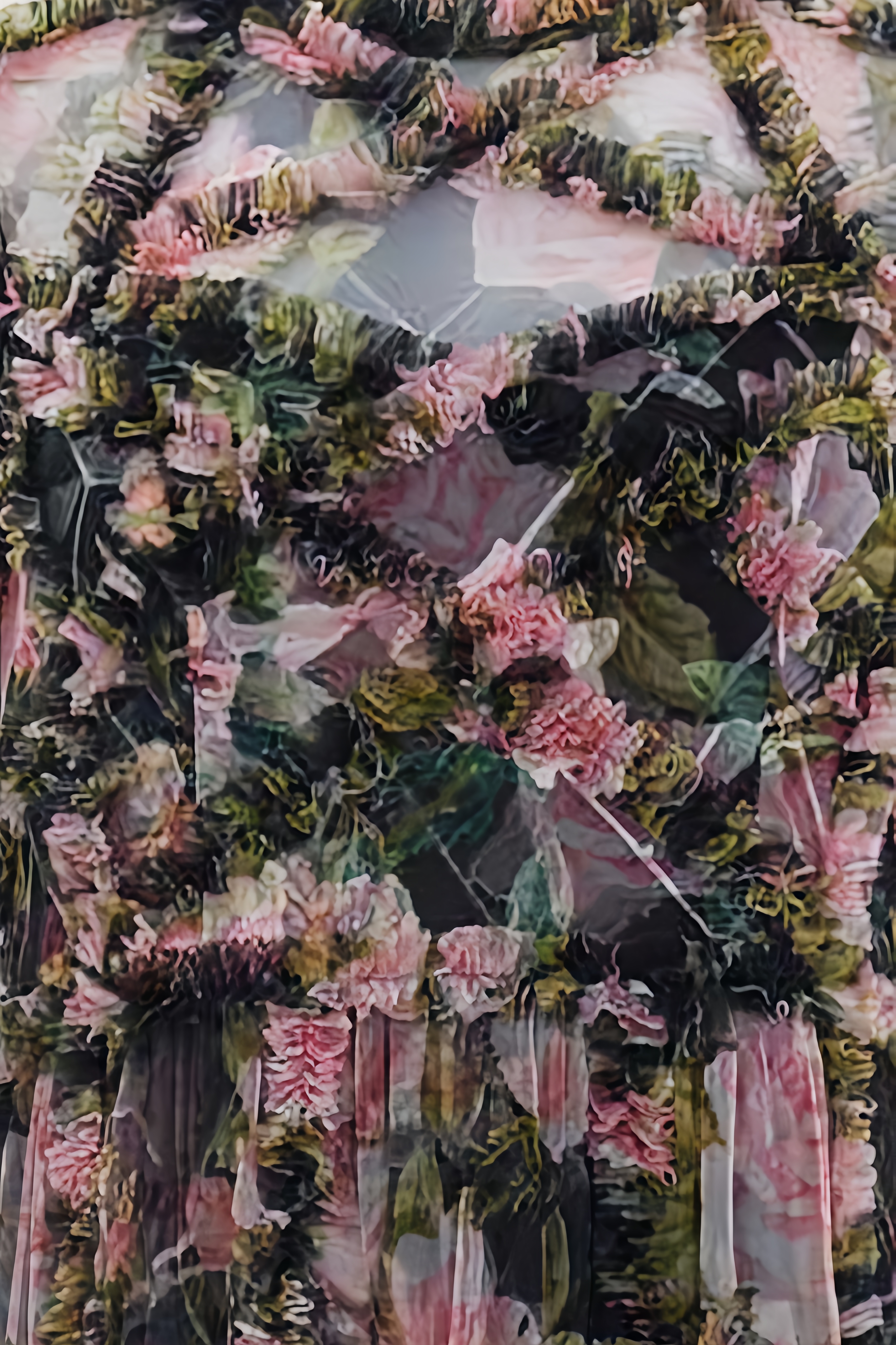 Lanla Rose Diamond Ruffled Midi Dress