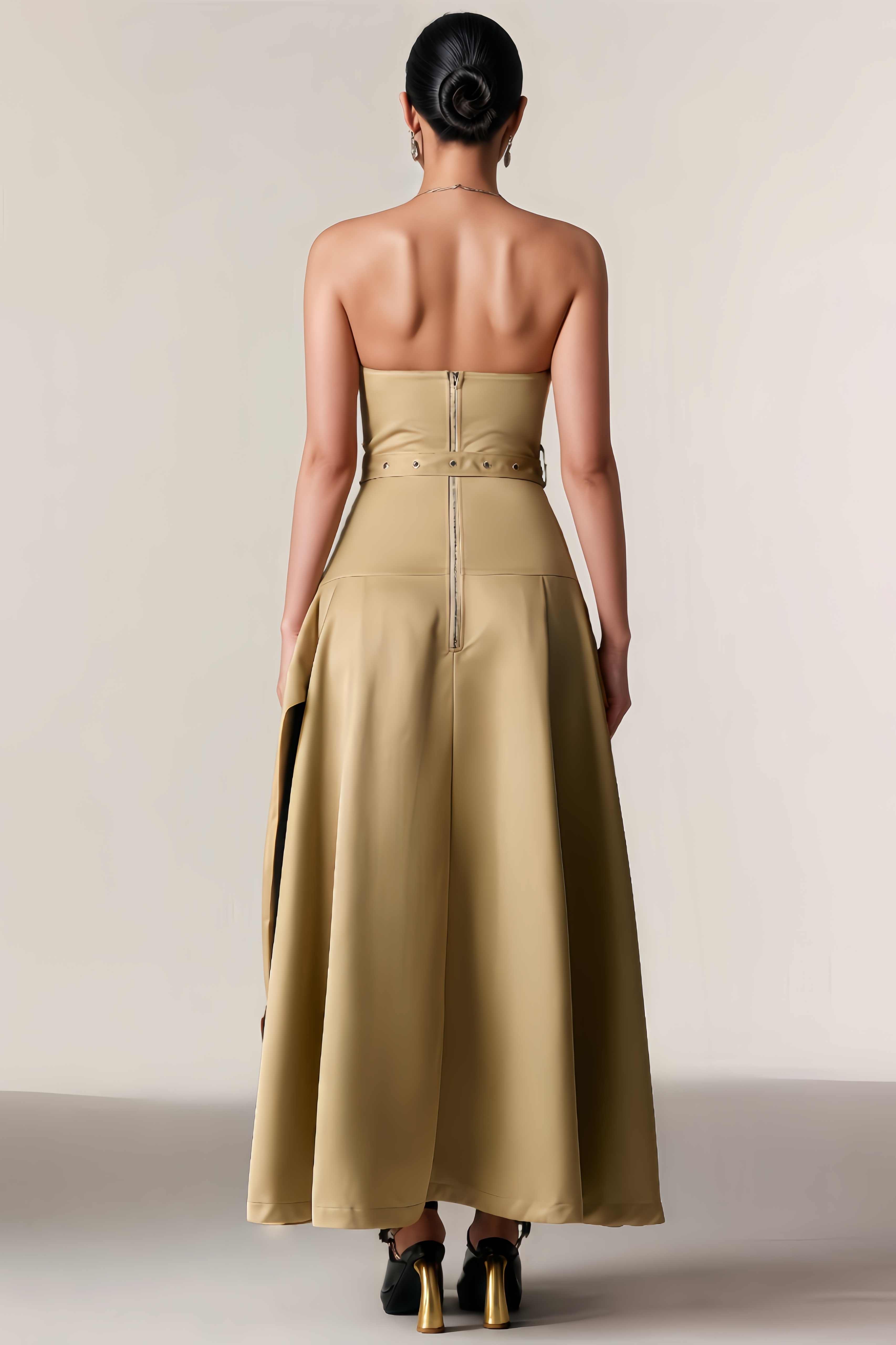 Kerry Strapless Trench Coat Maxi Dress