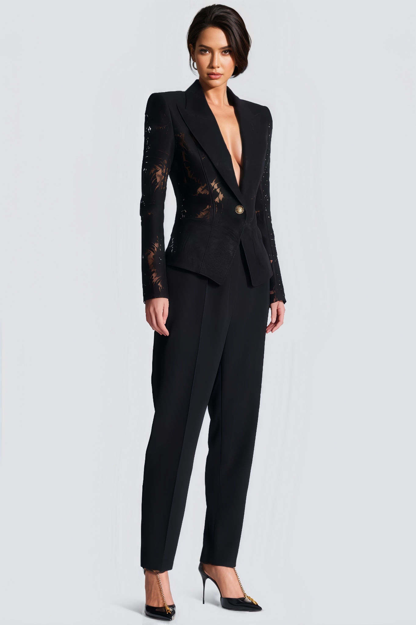 Nyral Fitted Lace Blazer