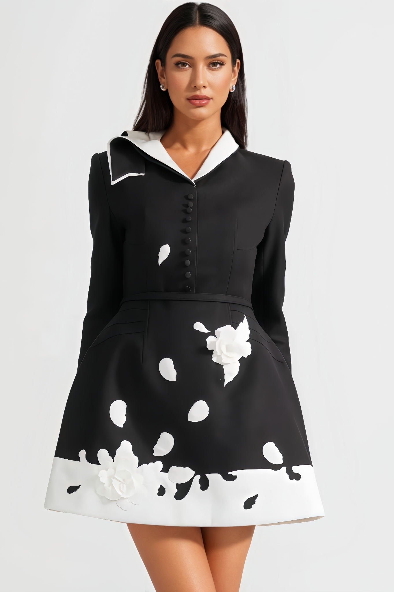 Eaplty Floral Embellished Mini Dress