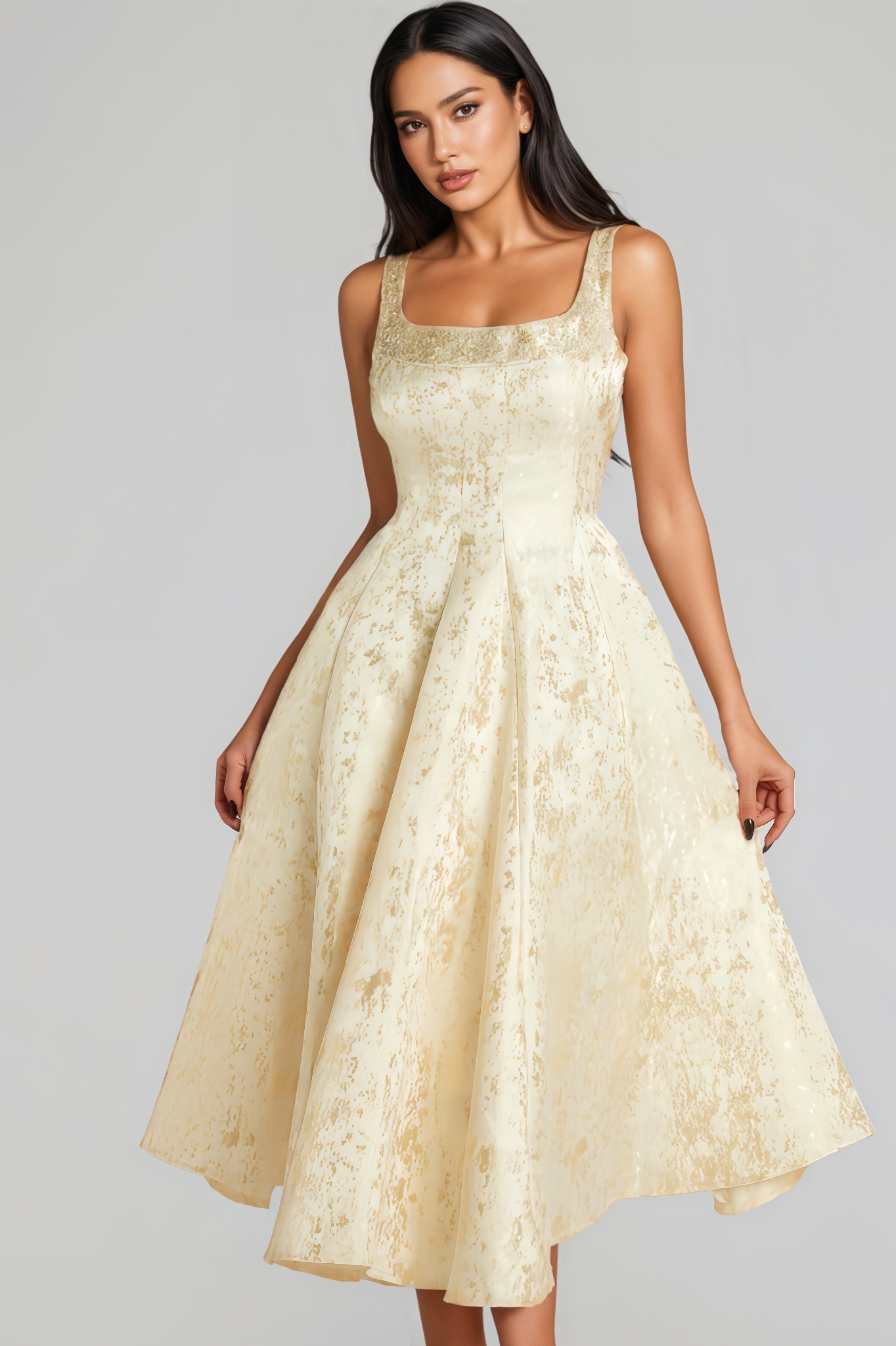 Adalee Sleeveless Flare Midi Dress