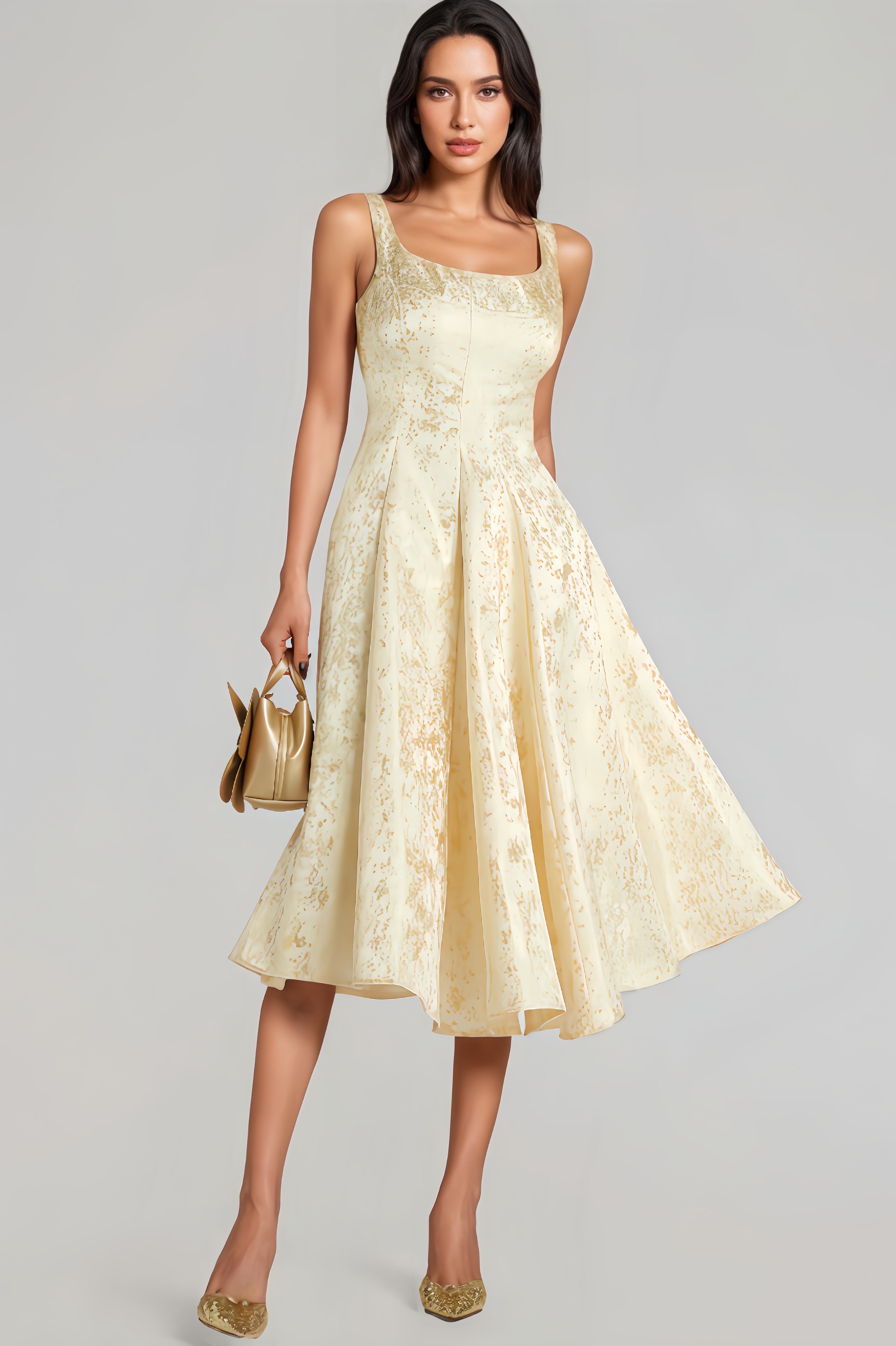 Adalee Sleeveless Flare Midi Dress