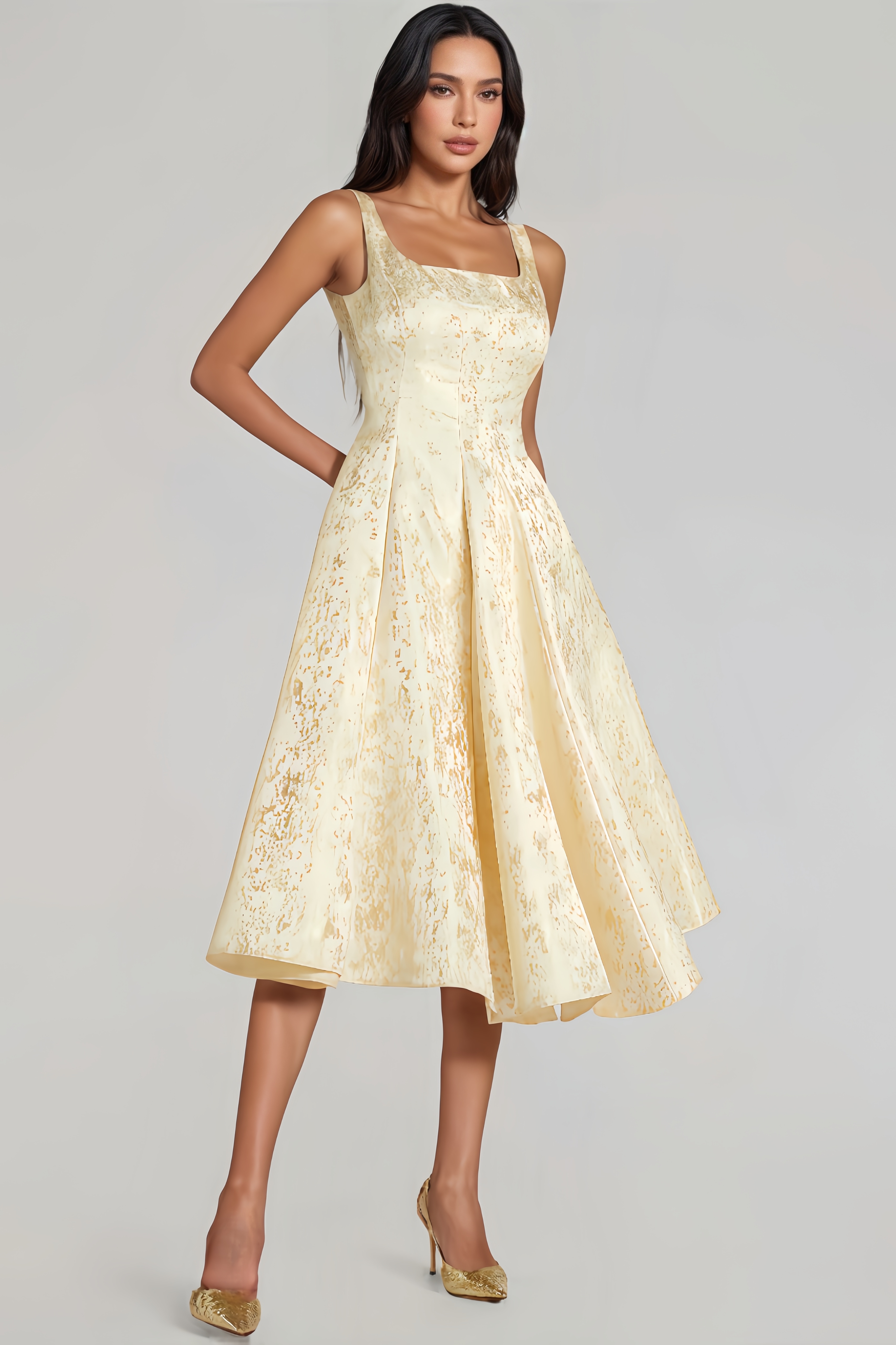 Adalee Sleeveless Flare Midi Dress