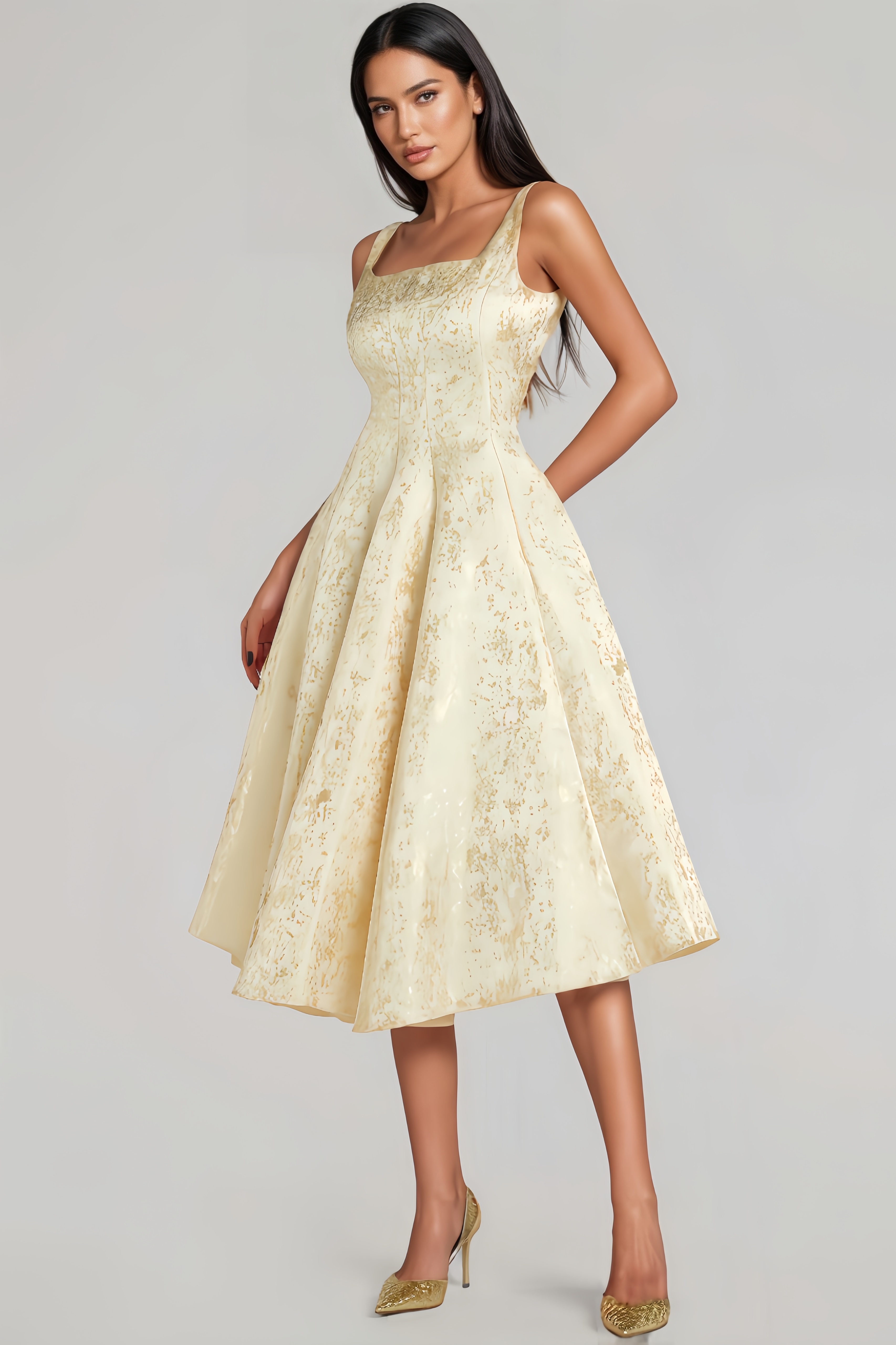 Adalee Sleeveless Flare Midi Dress