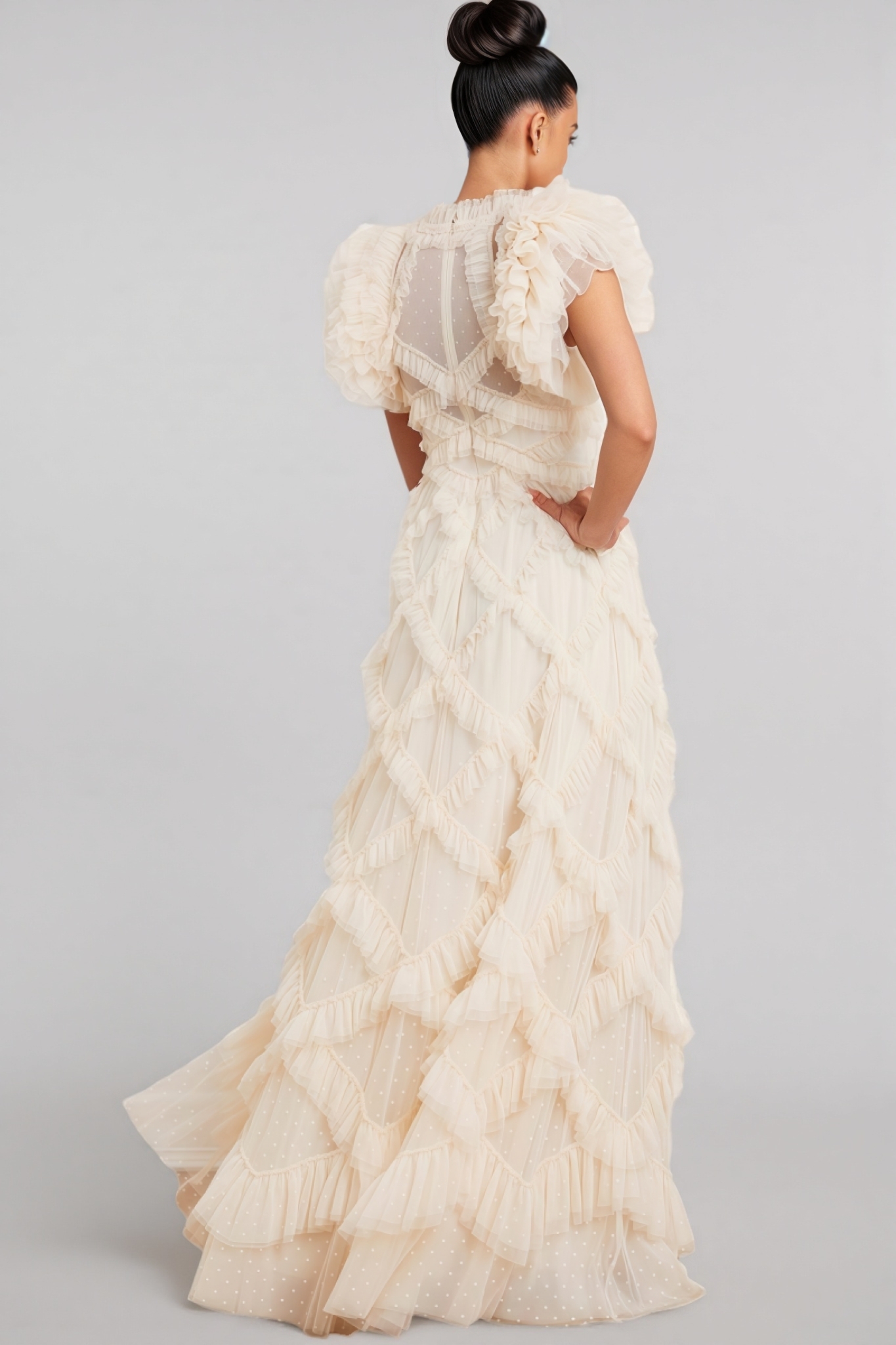 Miro Ruffle Mesh Maxi Dress