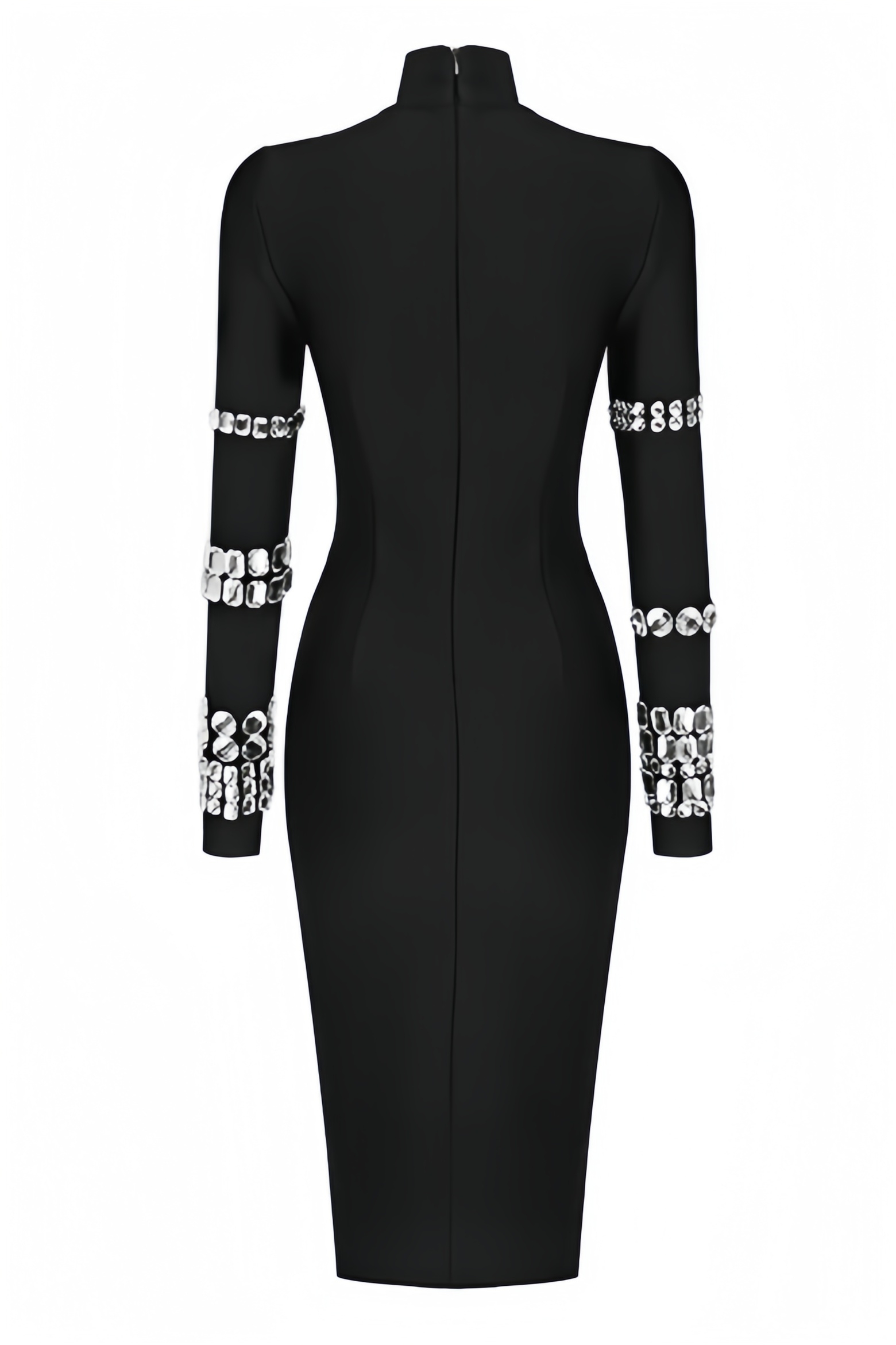 Wilson Black High Neck Midi Dress