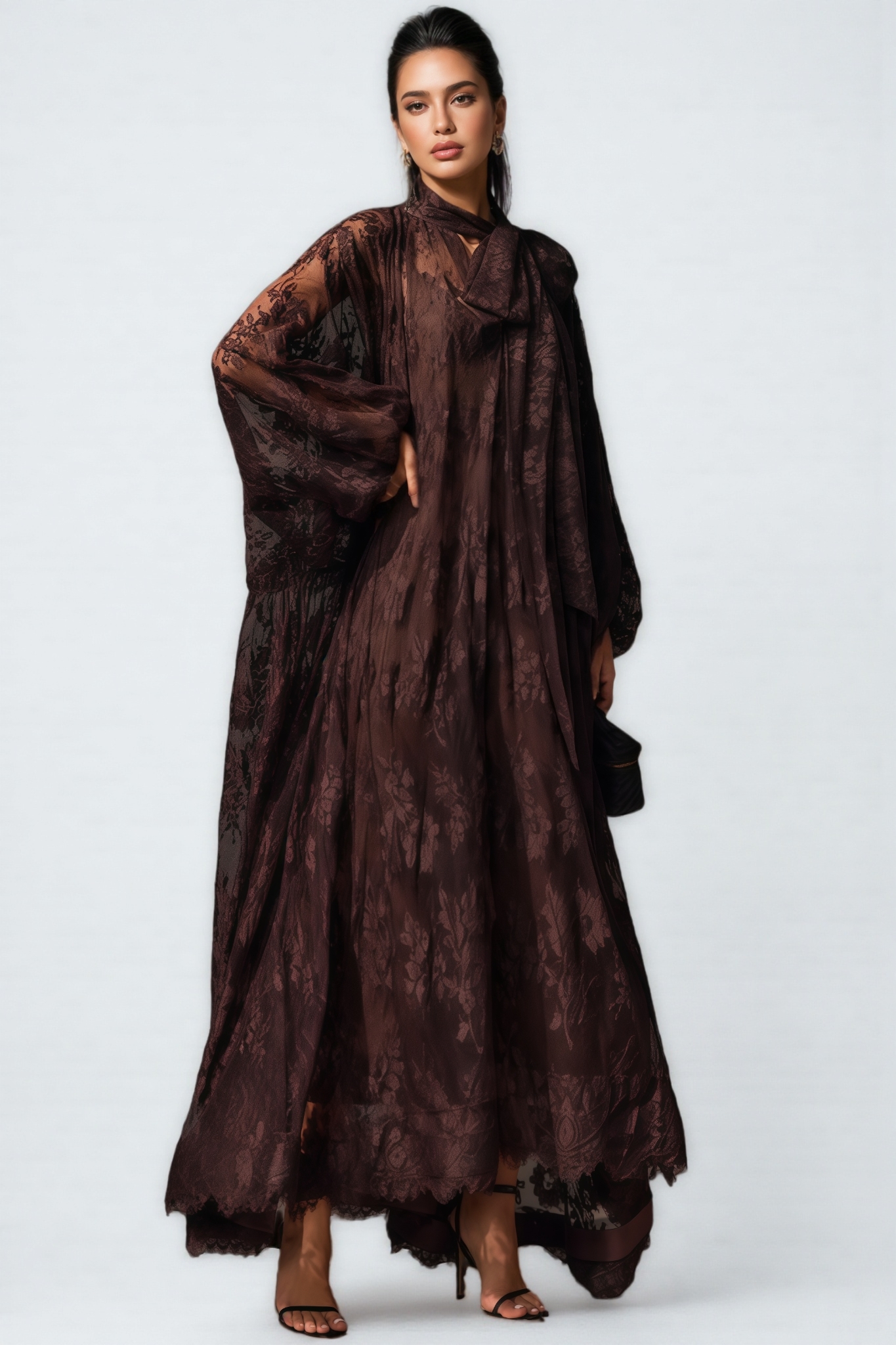 Melody Floral Lace Sheer Maxi Dress