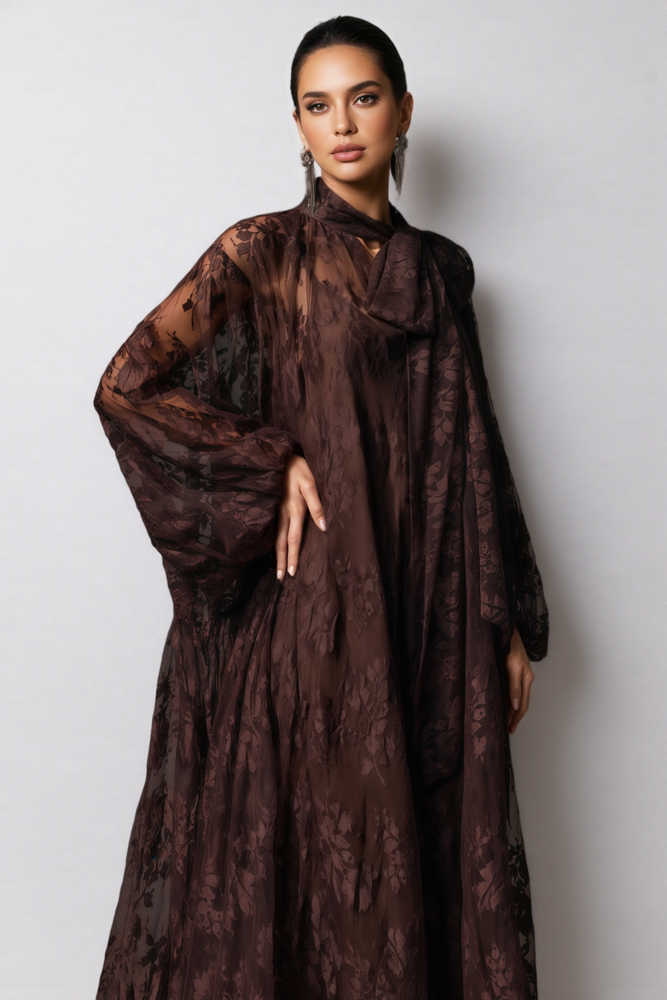 Melody Floral Lace Sheer Maxi Dress