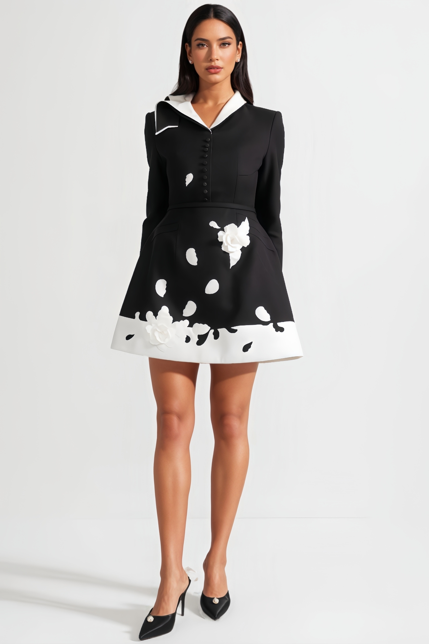 Eaplty Floral Embellished Mini Dress