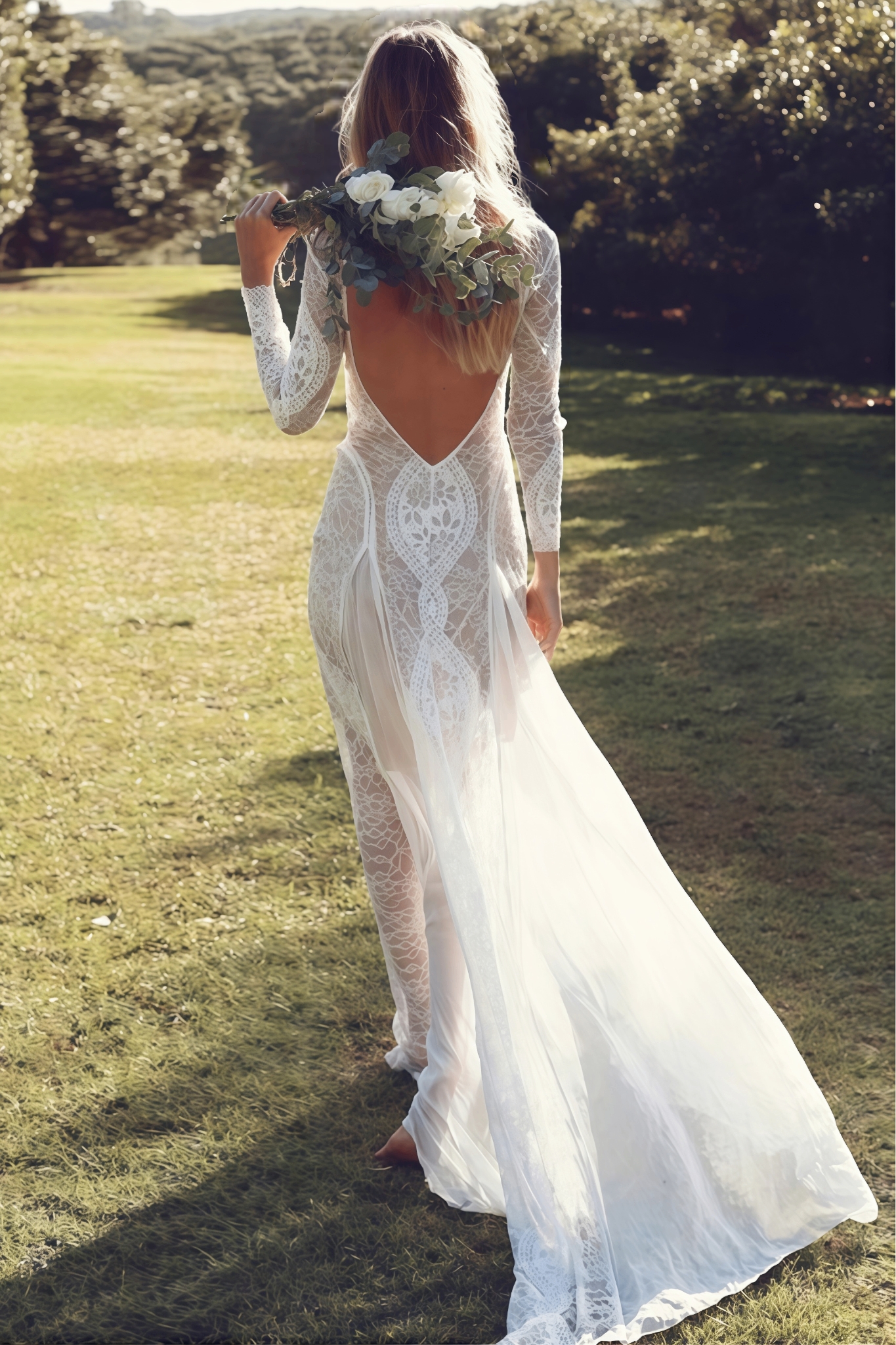 Isabella Lace Backless Maxi Dress