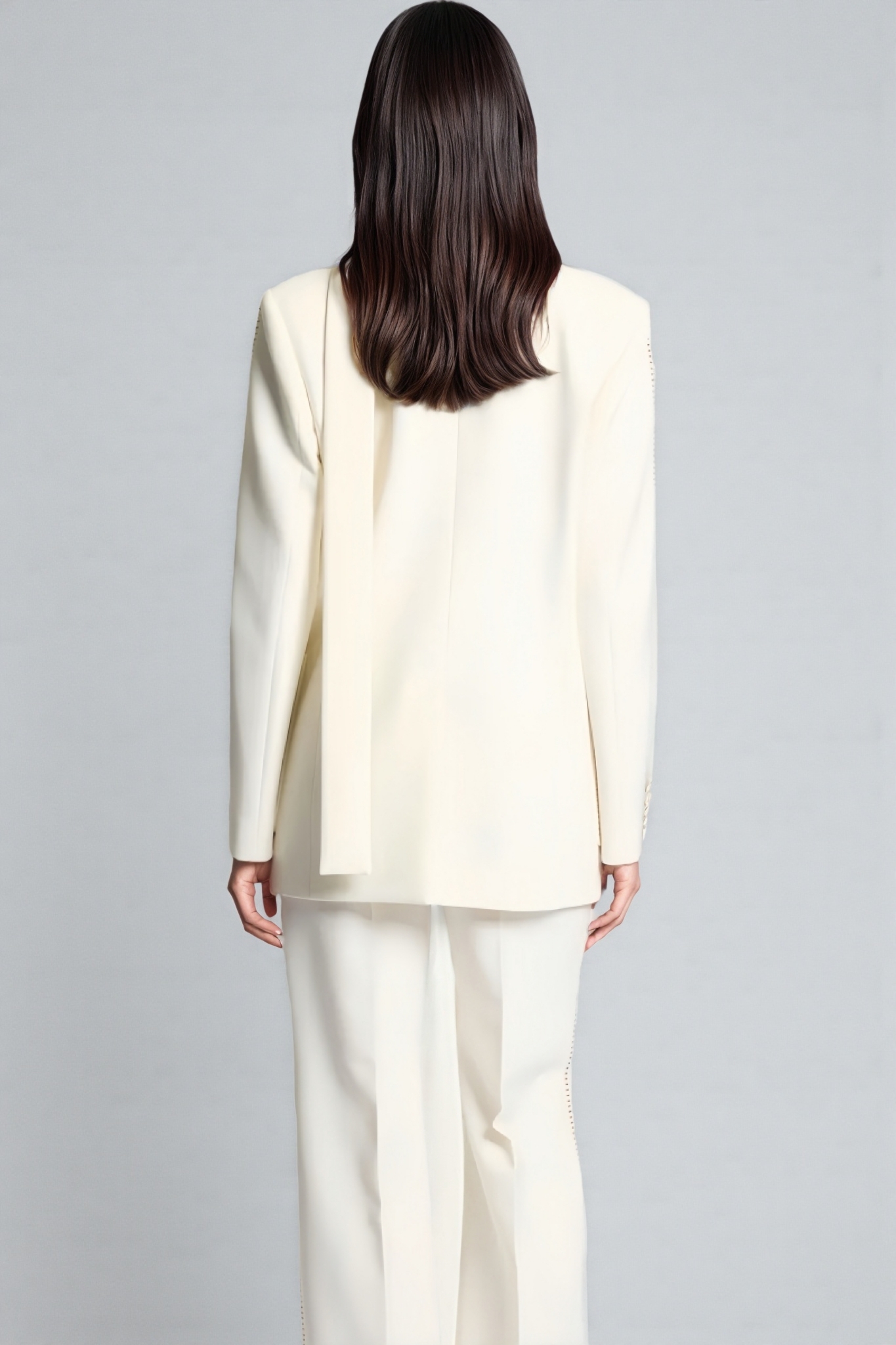 Eos Rhinestone Pocket Blazer High Waisted Pants Set