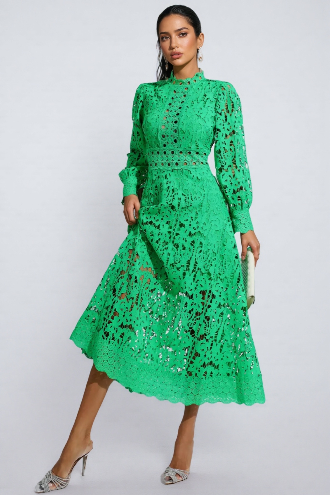 Keryn Green Lace Cutout Maxi Dress