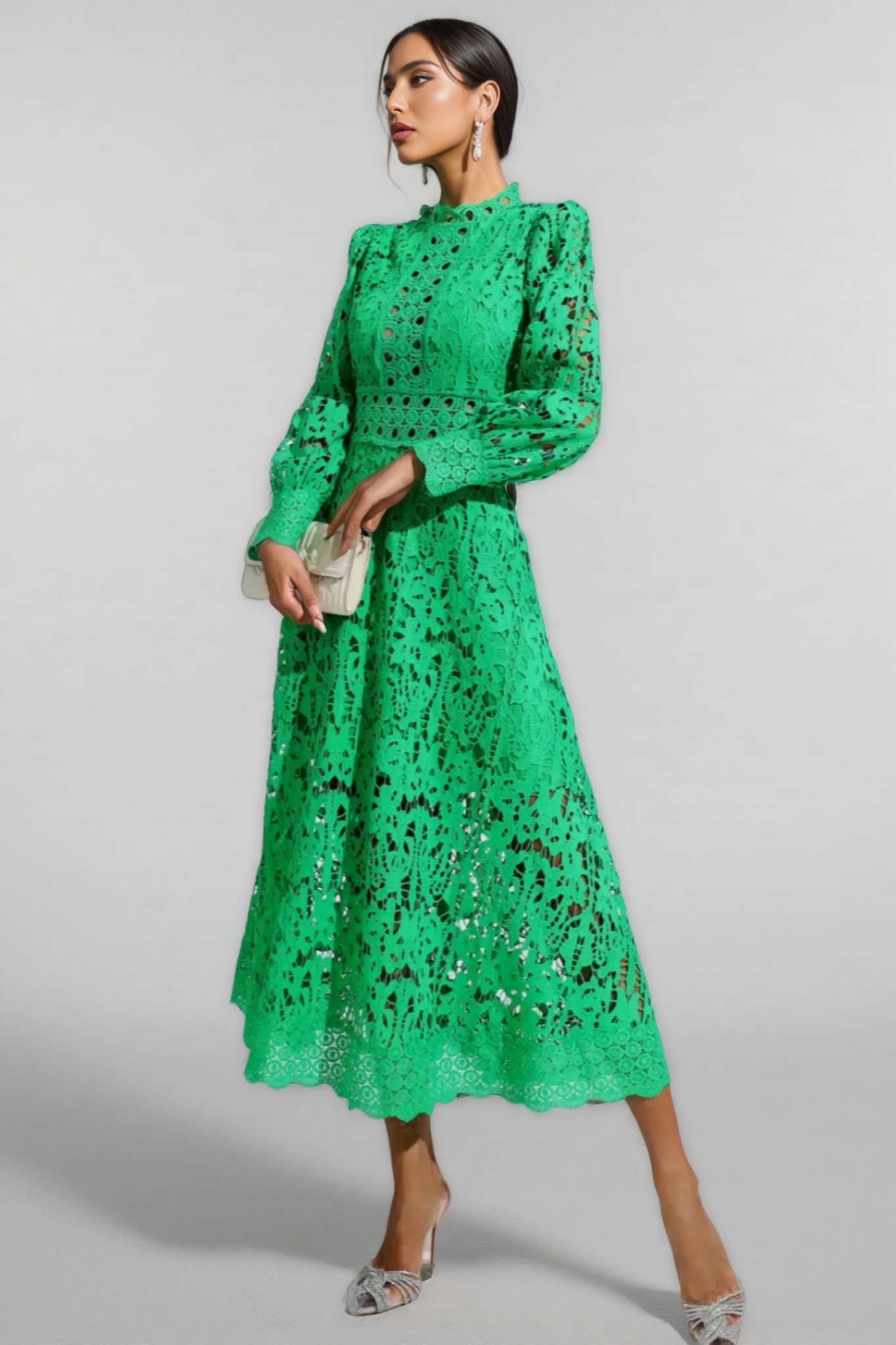 Keryn Green Lace Cutout Maxi Dress