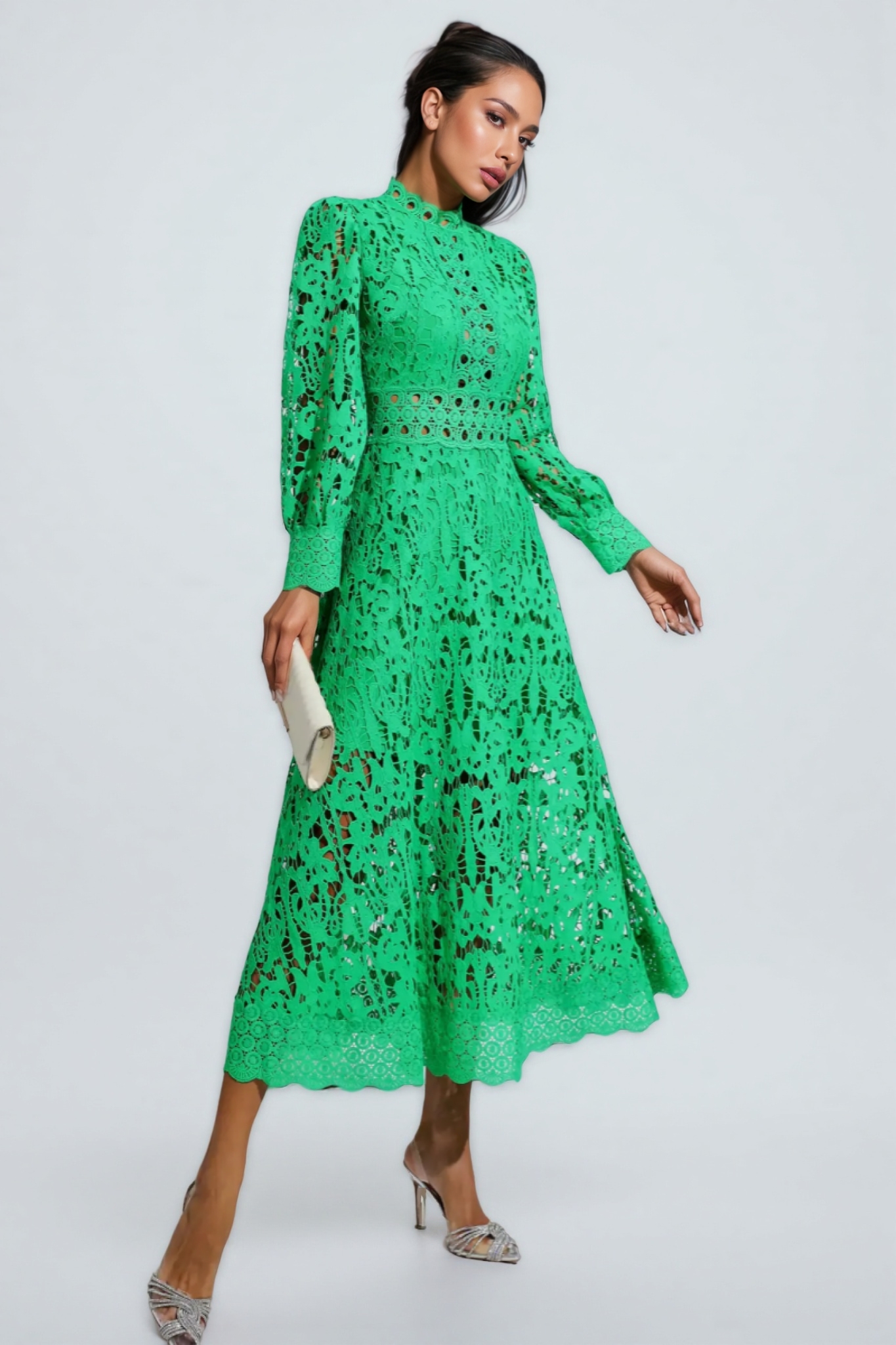 Keryn Green Lace Cutout Maxi Dress