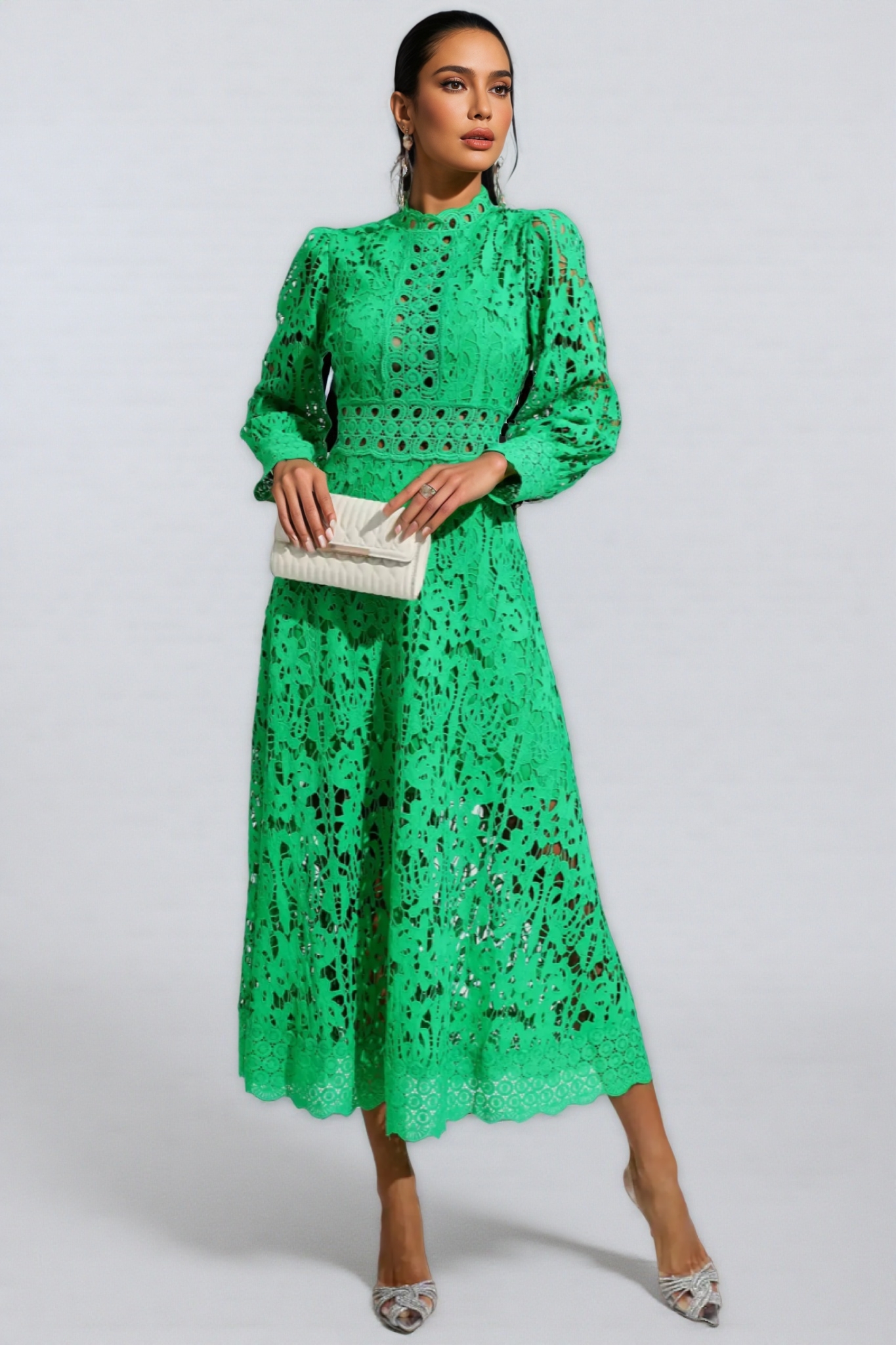Keryn Green Lace Cutout Maxi Dress