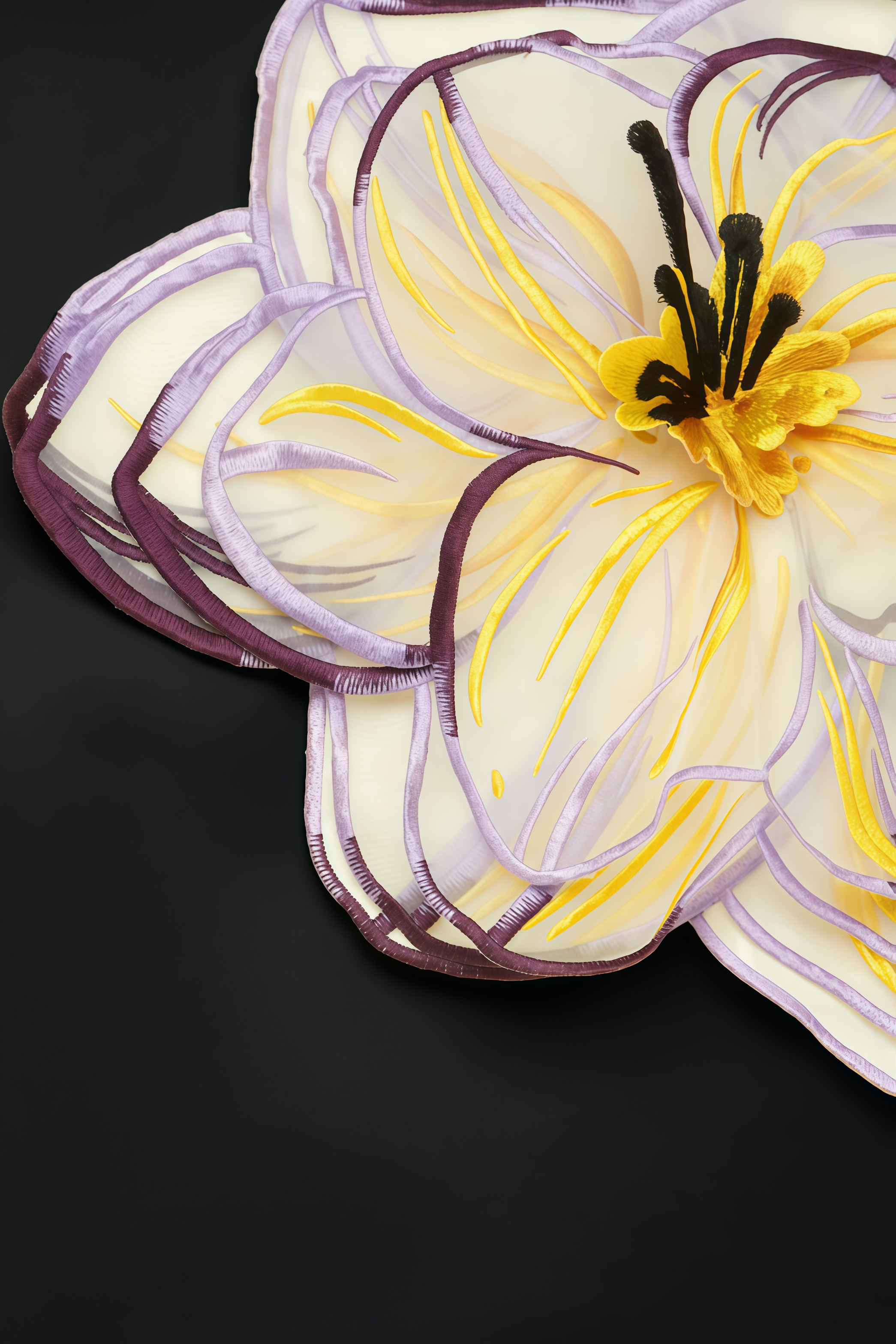 Ilany Black 3D Floral Maxi Dress Set