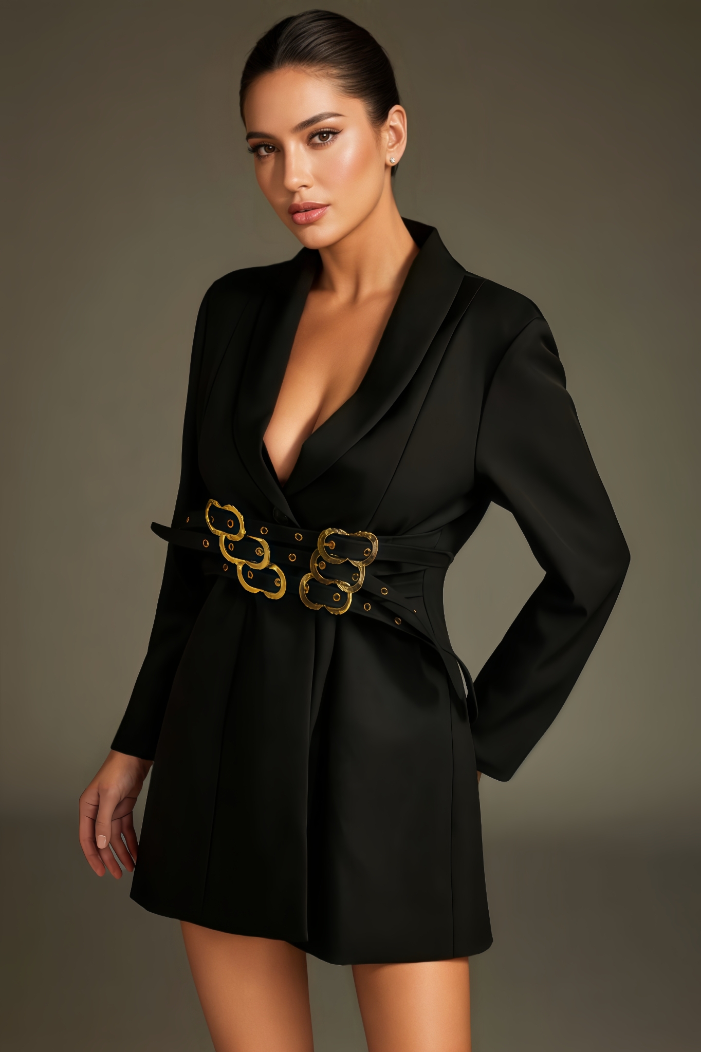 Kyli Long Sleeve Belted Blazer