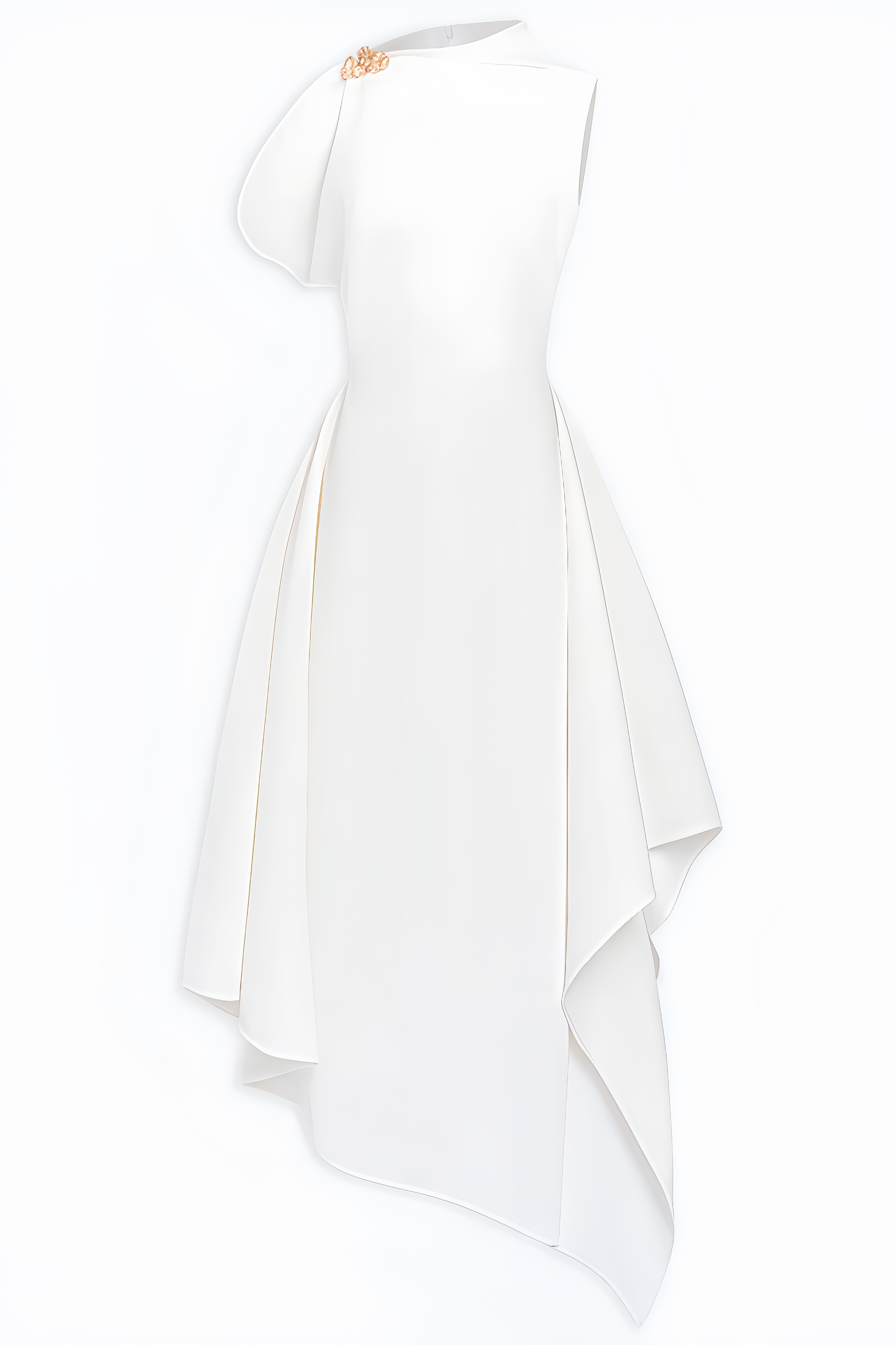 Zakef Asymmetric Flared Midi Dress