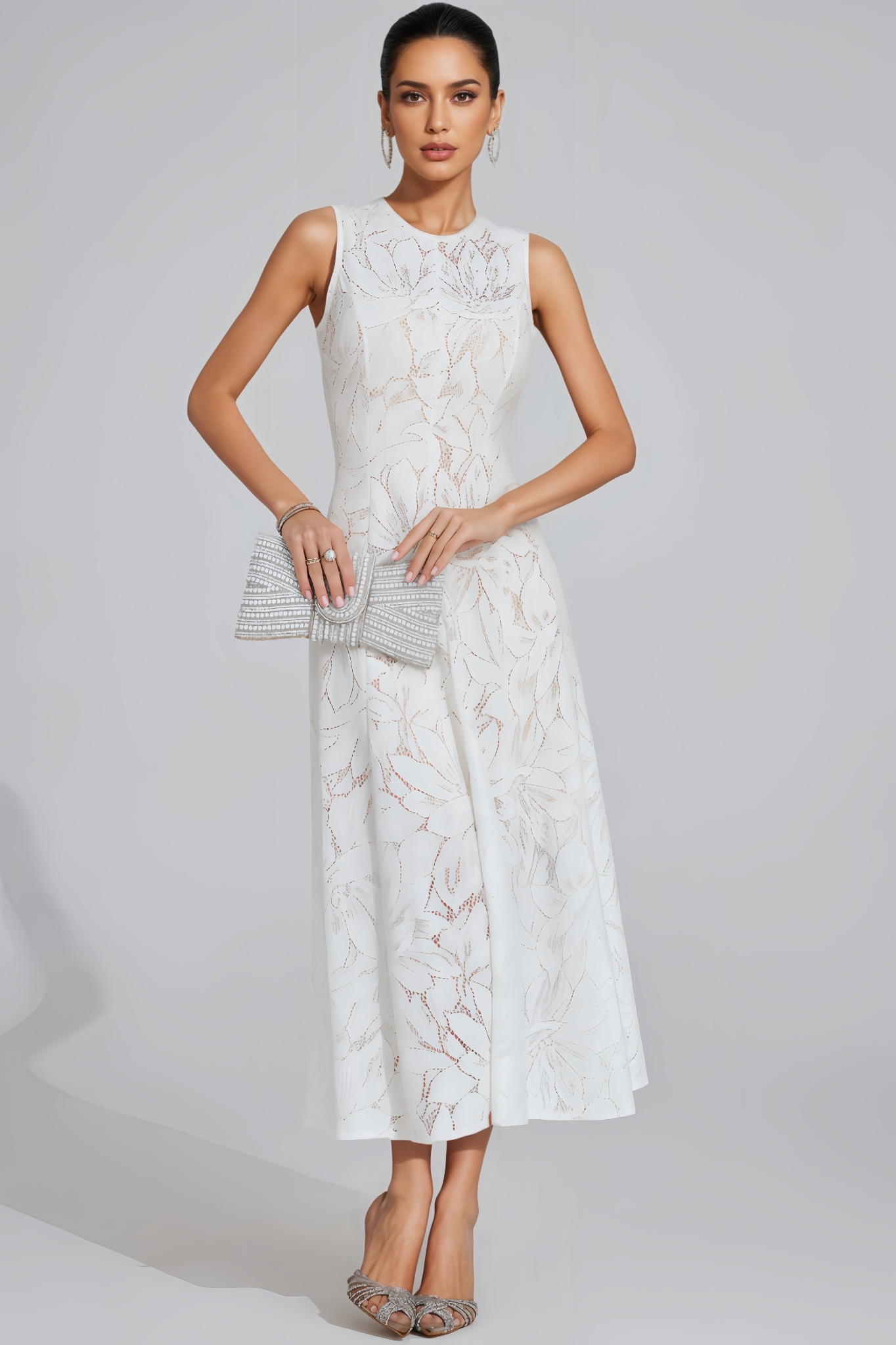 Alreem White Lace Maxi Dress